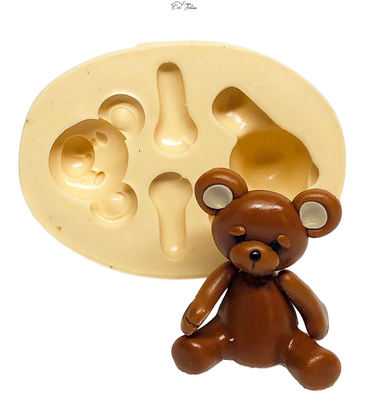 Molde de silicone - Urso - Corpo Tridimensional - Medio - P672