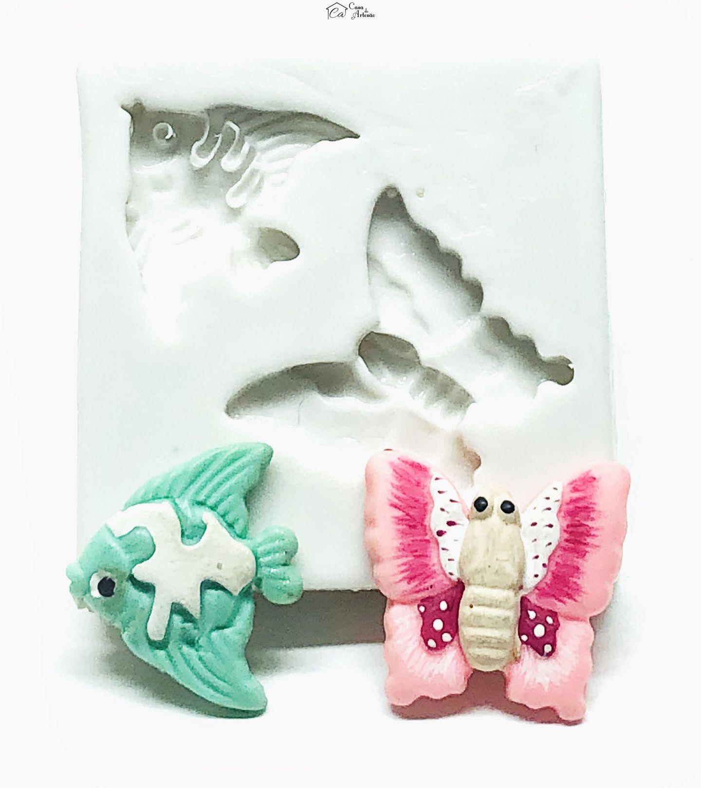 Molde de silicone - Borboleta e Peixe - P104/P1021