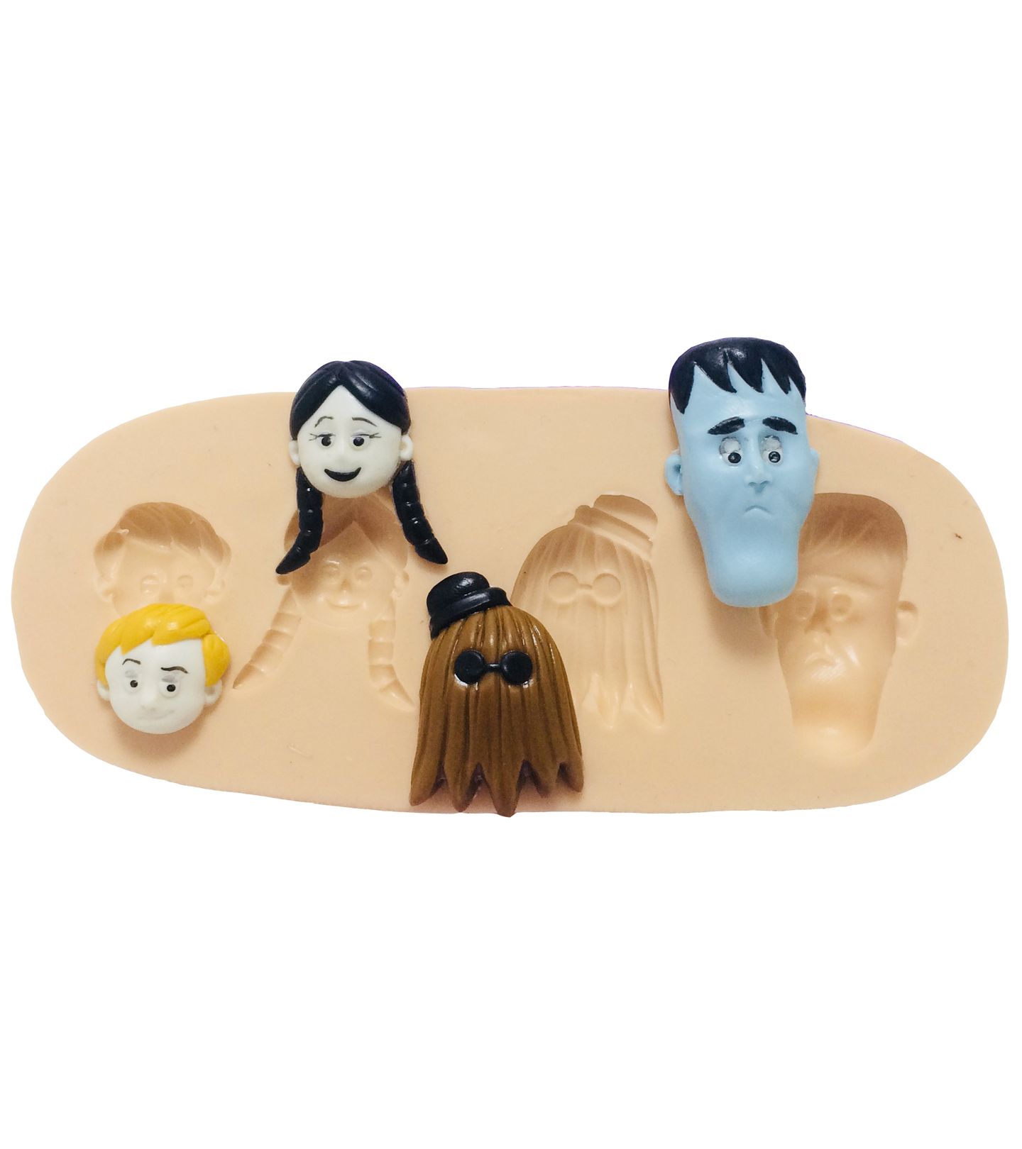 Familia Addams - Rosto Pugsley, Wandinha, Primo It, Lurch - Pequeno - P401
