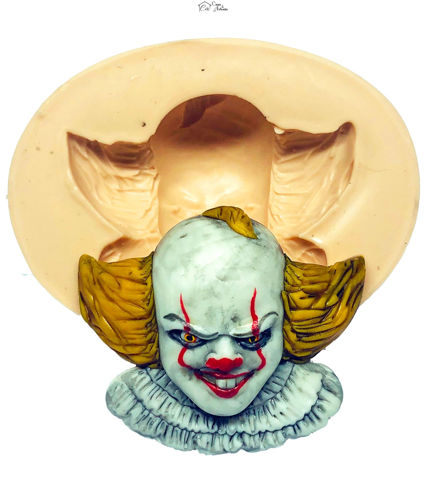 Molde de silicone - Pennywise It - Rosto Palhaço - Medio - P737