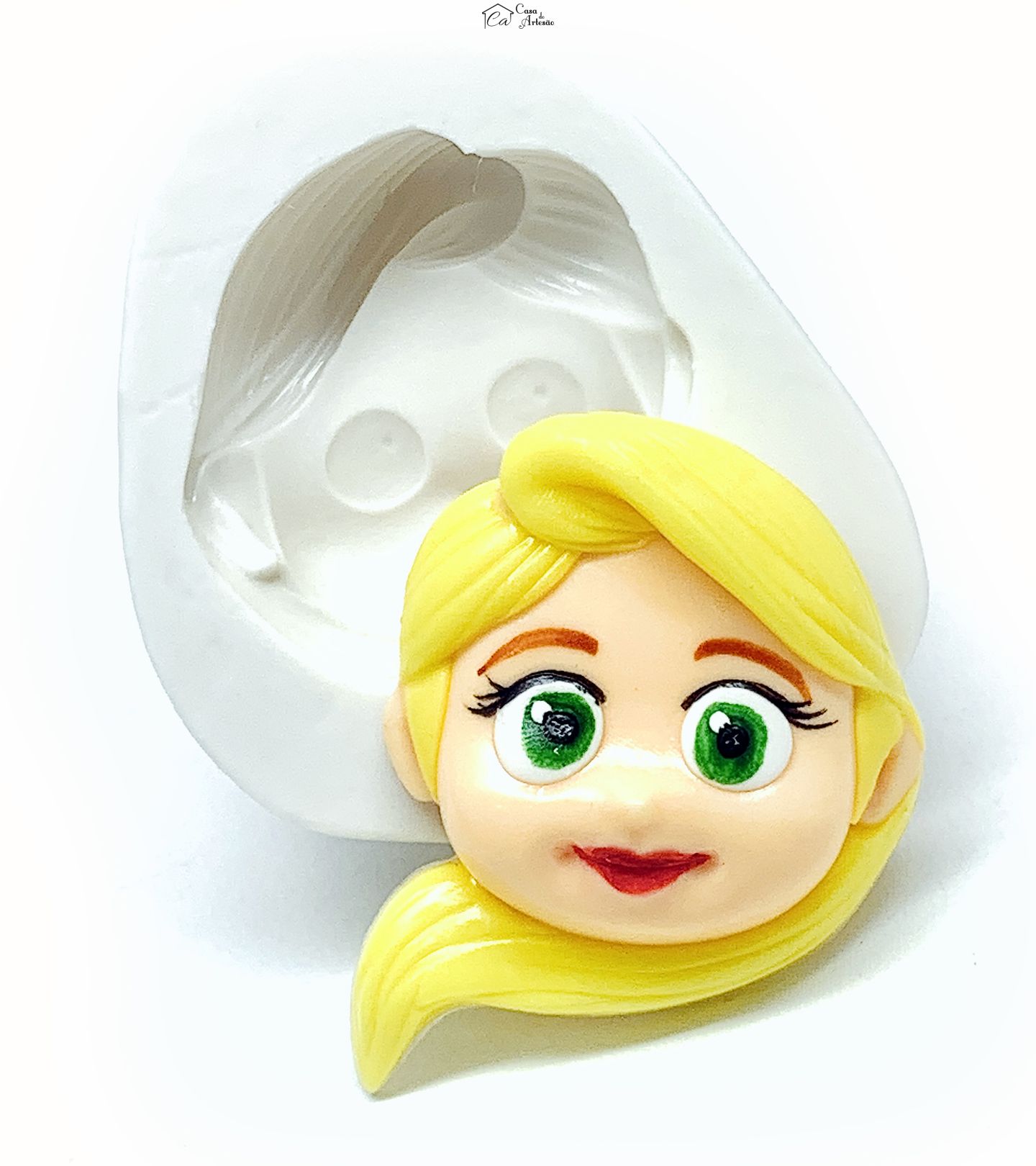 Molde de silicone - Princesas Disney - Rosto Rapunzel - Grande - P1148