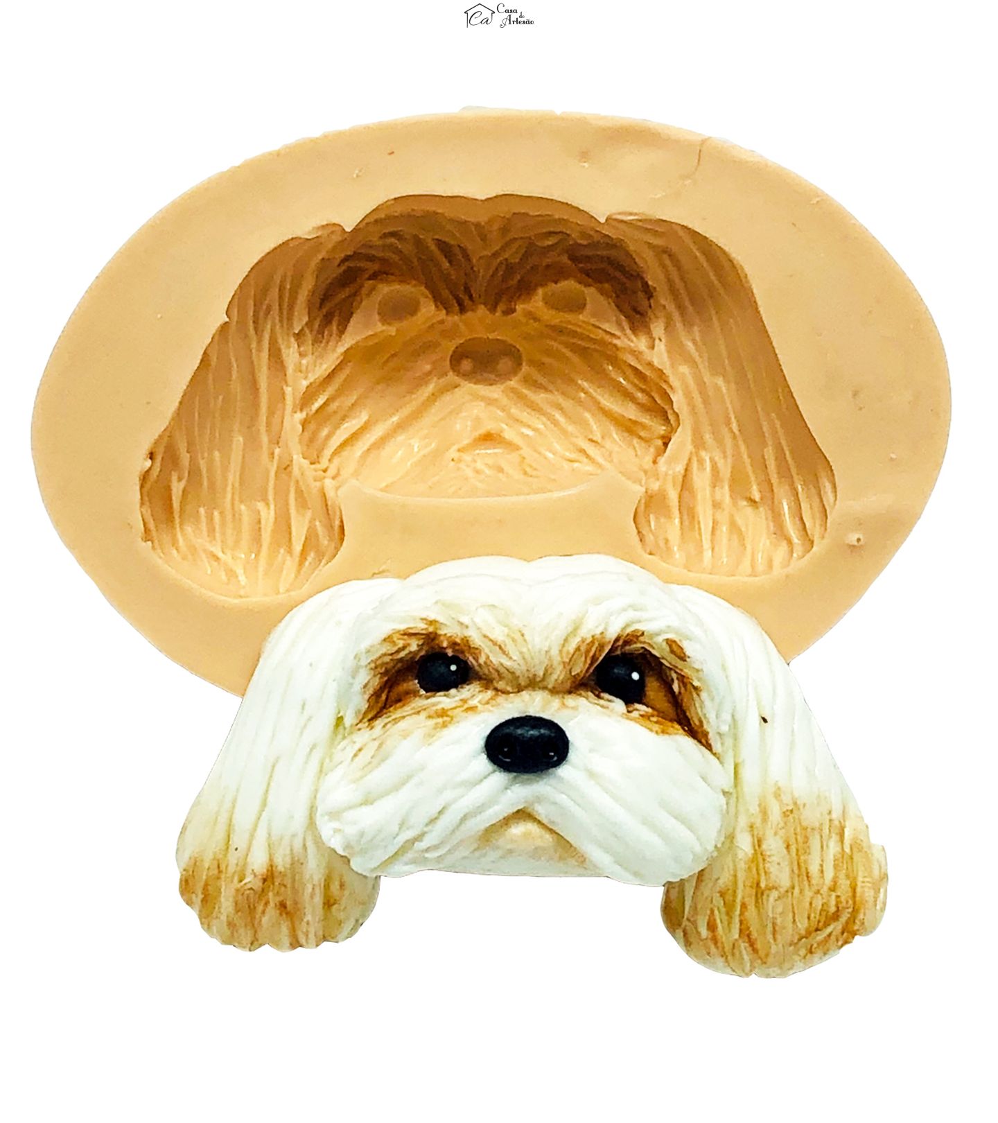 Molde de silicone - Cachorro - Rosto Shi Tzu - Grande - P827