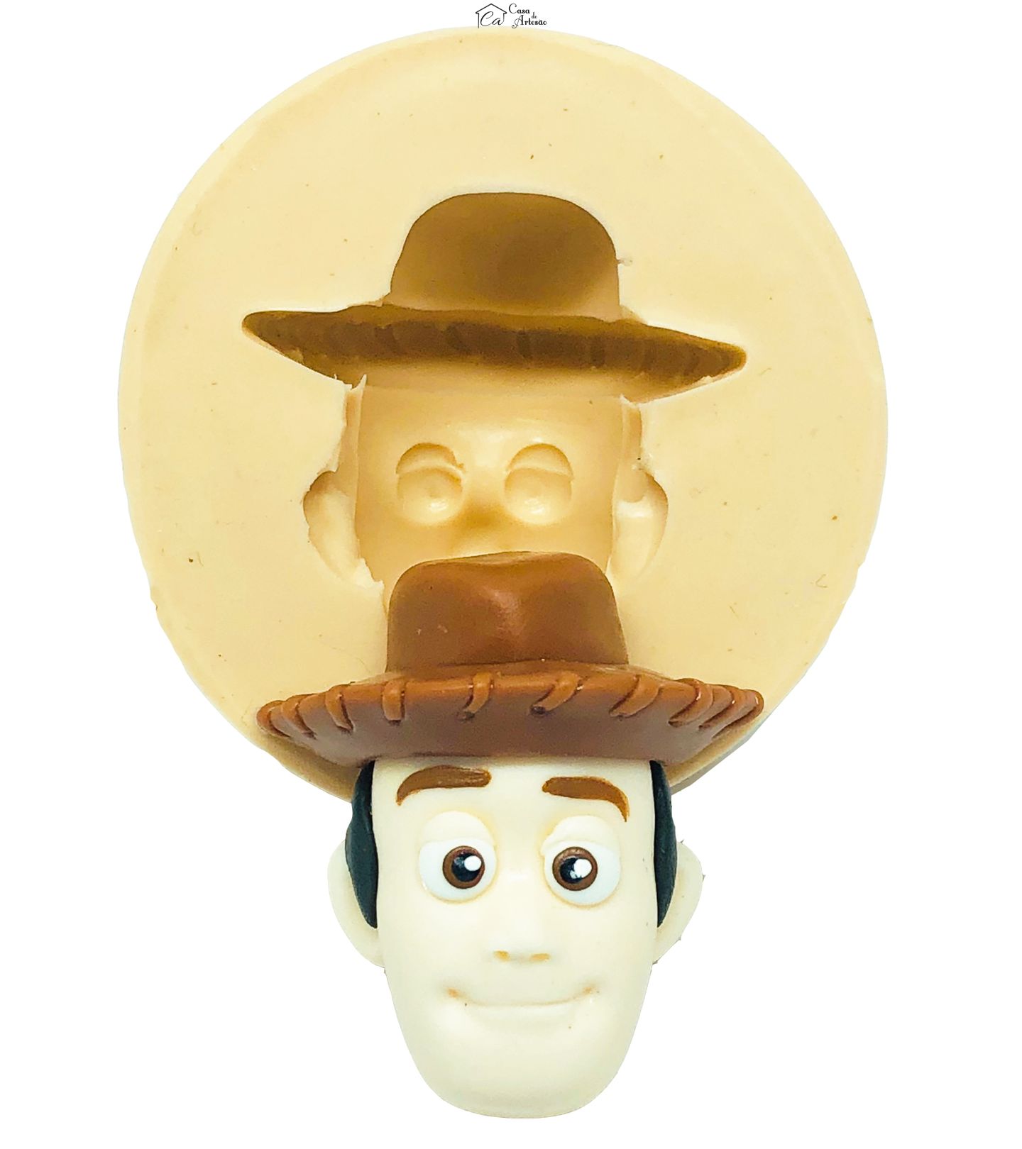 Molde de silicone - Toy Story - Rosto Woody - Medio - P653
