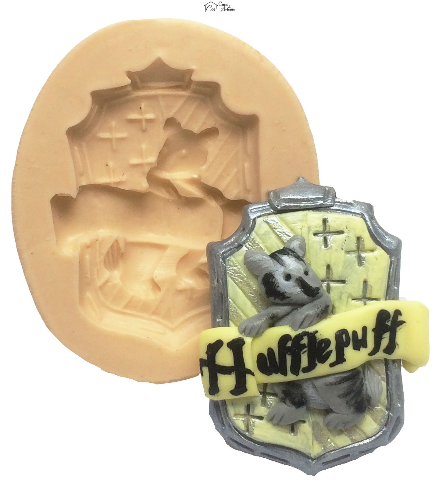 Molde de silicone - Harry Potter - Escudo Lufa lufa/ Hufflepuff - P344