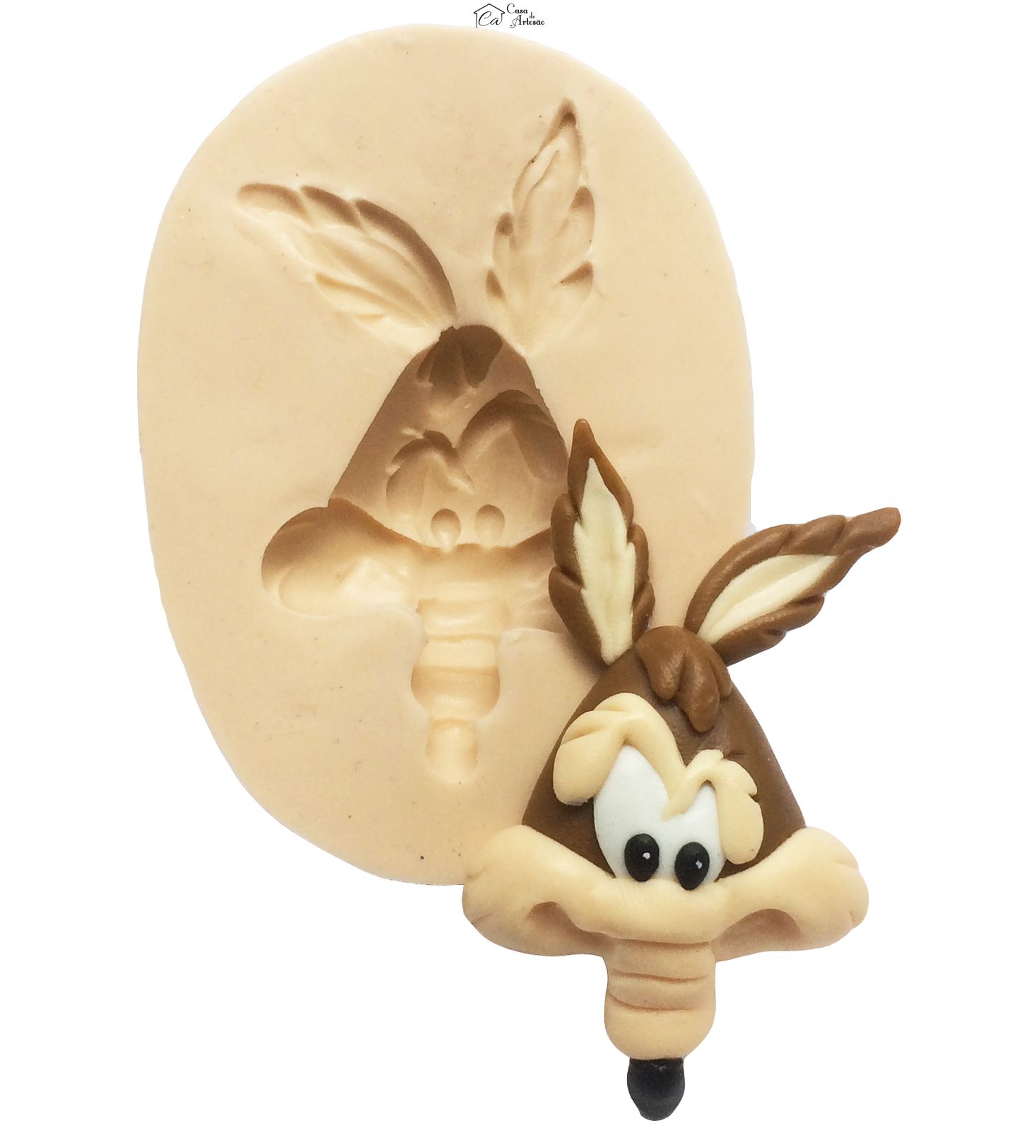 Molde de silicone - Looney Tunes Baby - Rosto Coiote - Medio - P39