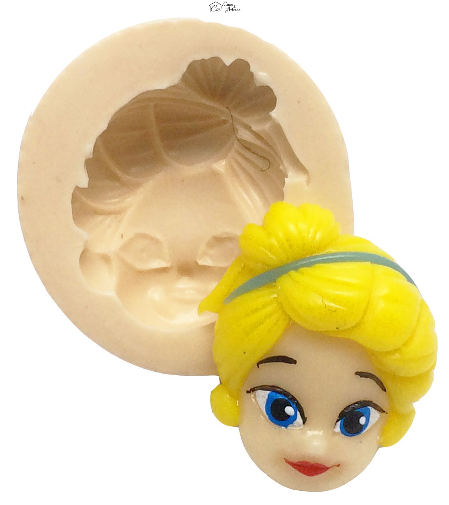 Molde de silicone - Princesas - Rosto Cinderela - Baby - P177