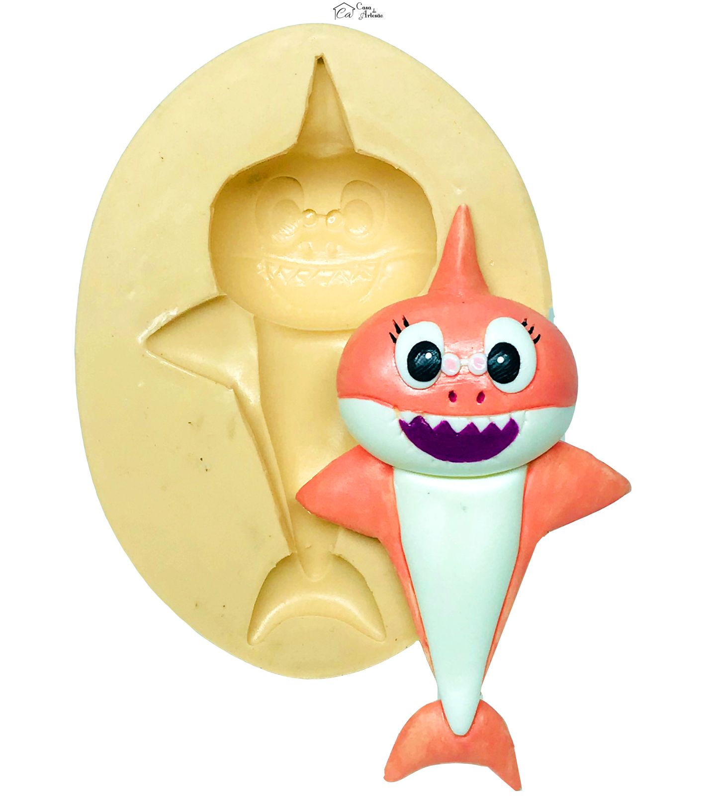 Molde de silicone - Baby Shark - Vovó - Grande - P628