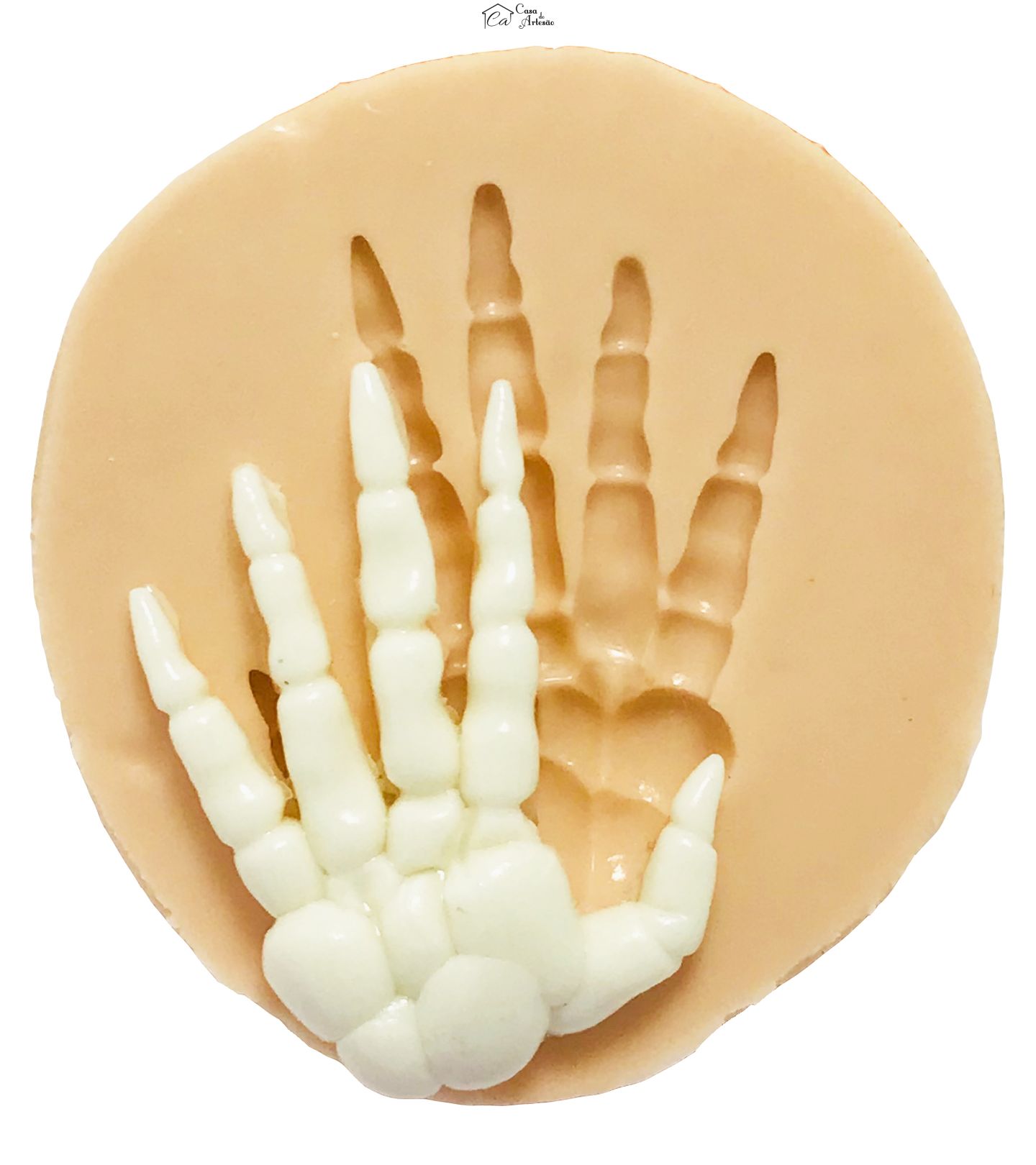 Molde de silicone - Halloween - Esqueleto - Mão - Pequena - P426
