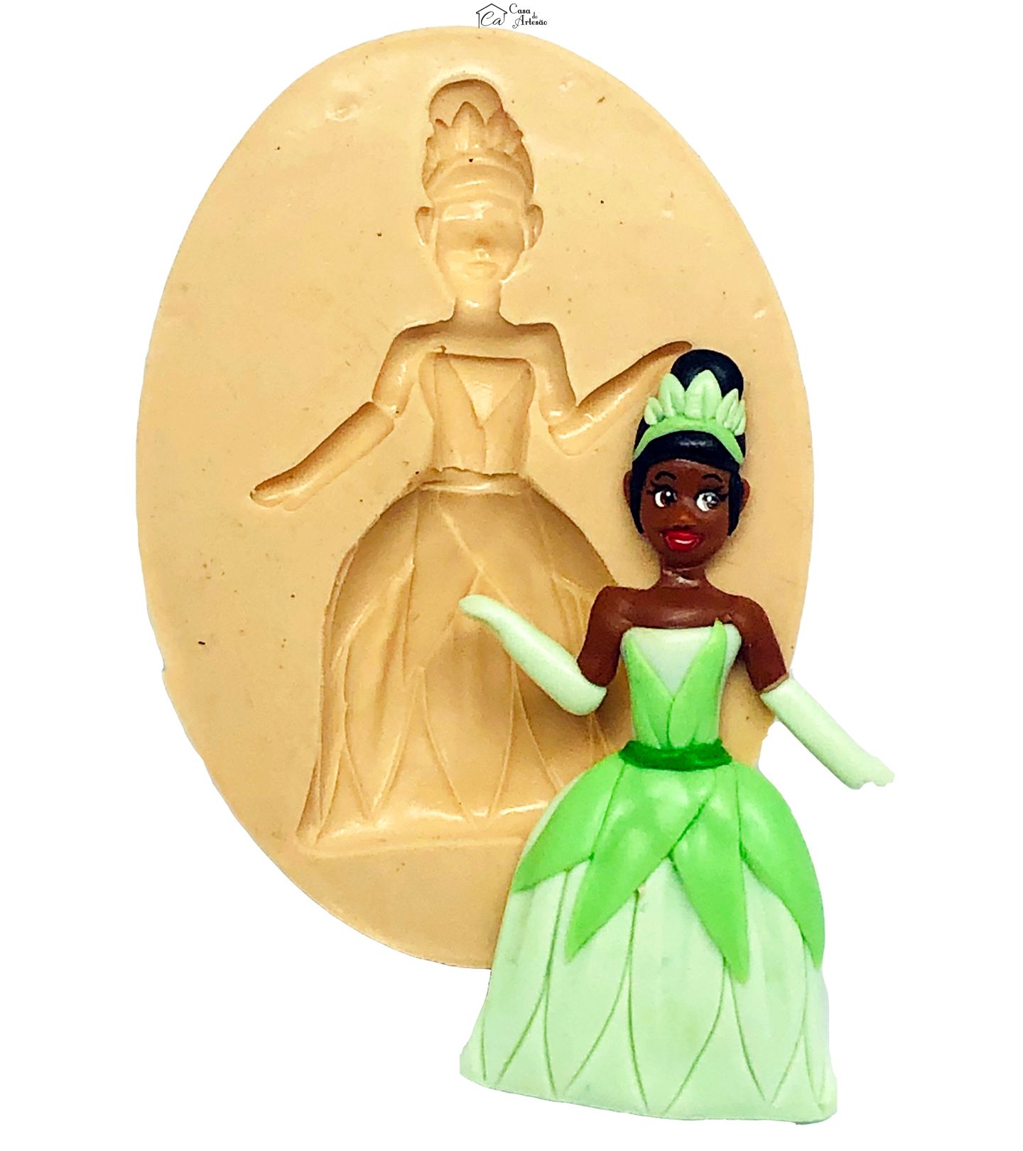 Molde de silicone - Princesas - Tiana (A Princesa e o Sapo) - Grande - P862