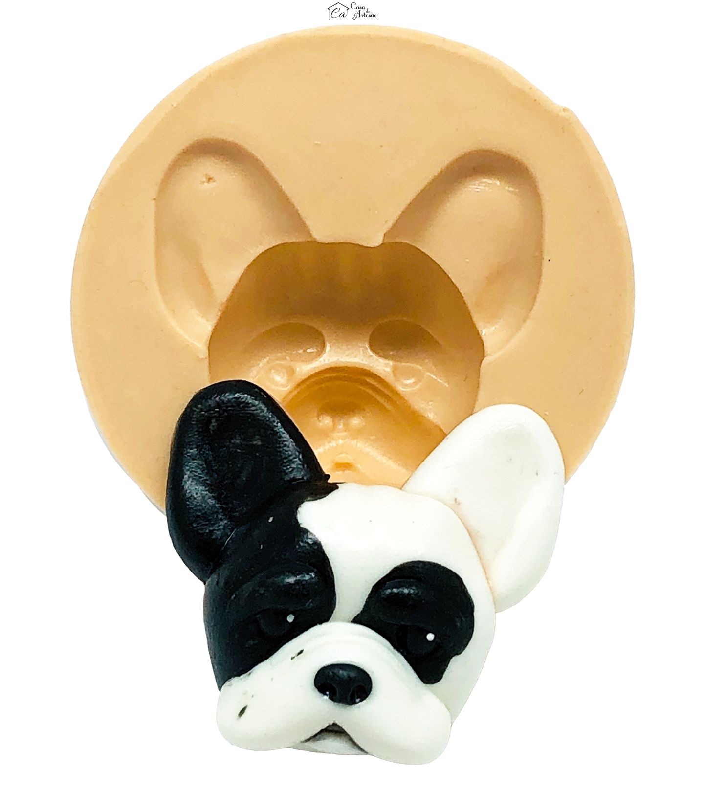 Molde de silicone - Cachorro - Rosto Buldog Frances  - Medio - P830