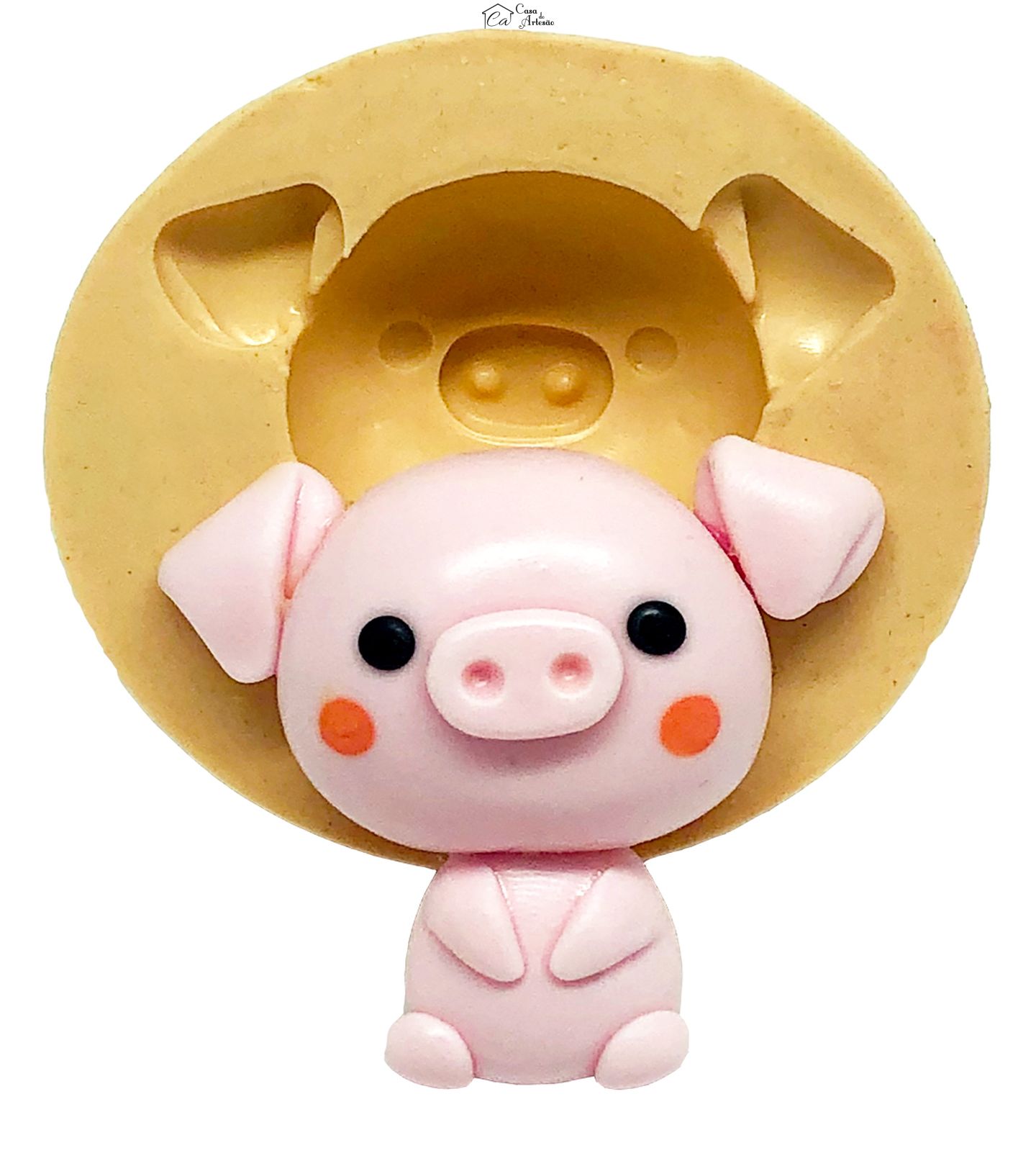 Molde de silicone - Kawaii - Porco - Grande - P868