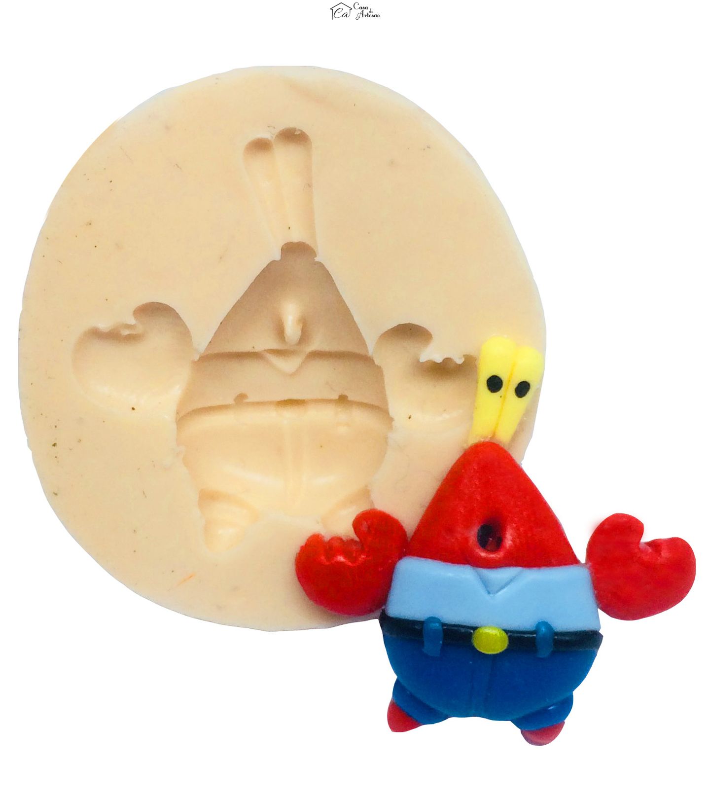 Molde de silicone - Bob Esponja - Seu Siriguejo - Pequeno - P175