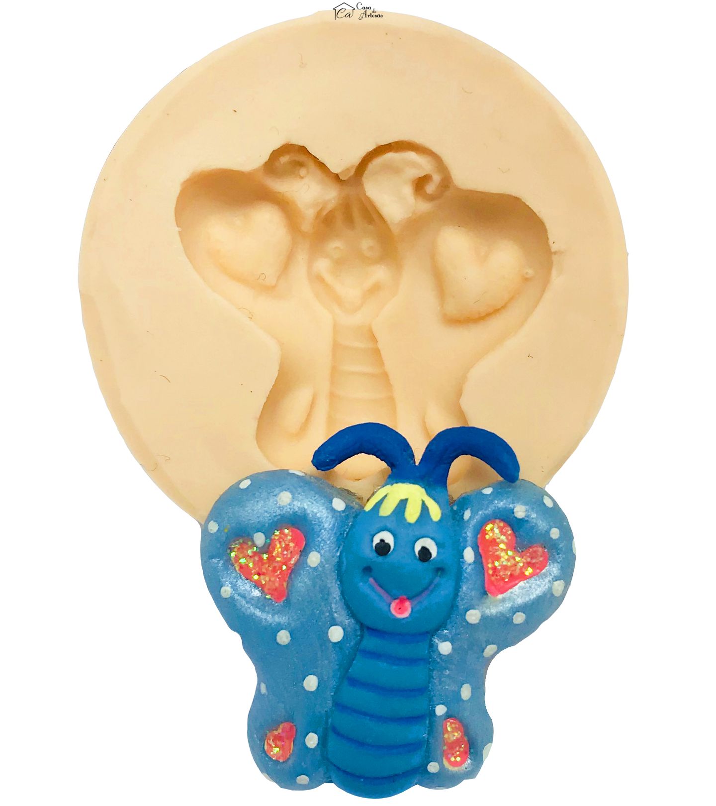 Molde de silicone - Borboleta com Corações