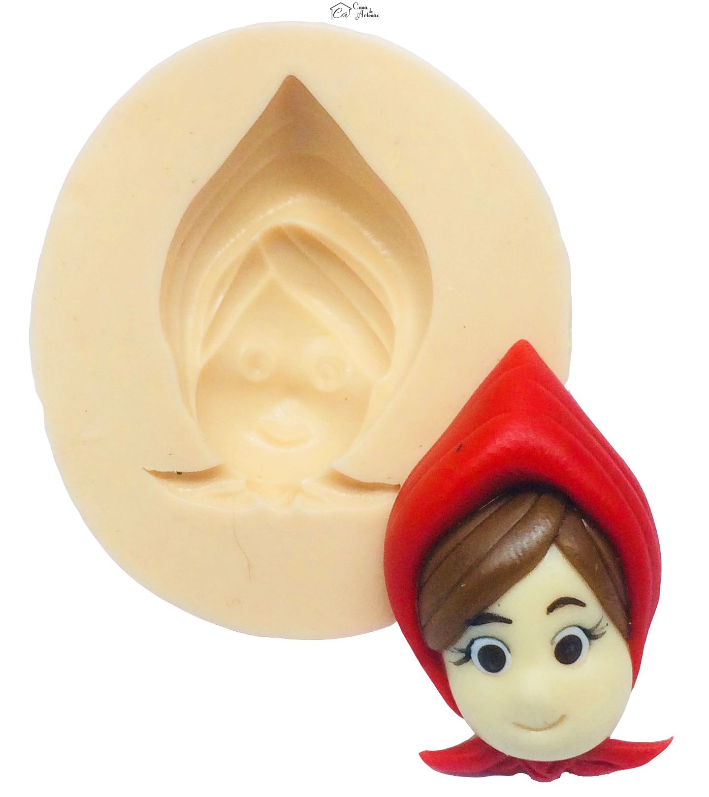 Molde de silicone - Chapeuzinho Vermelho - Rosto Chapeuzinho Pequeno - P326