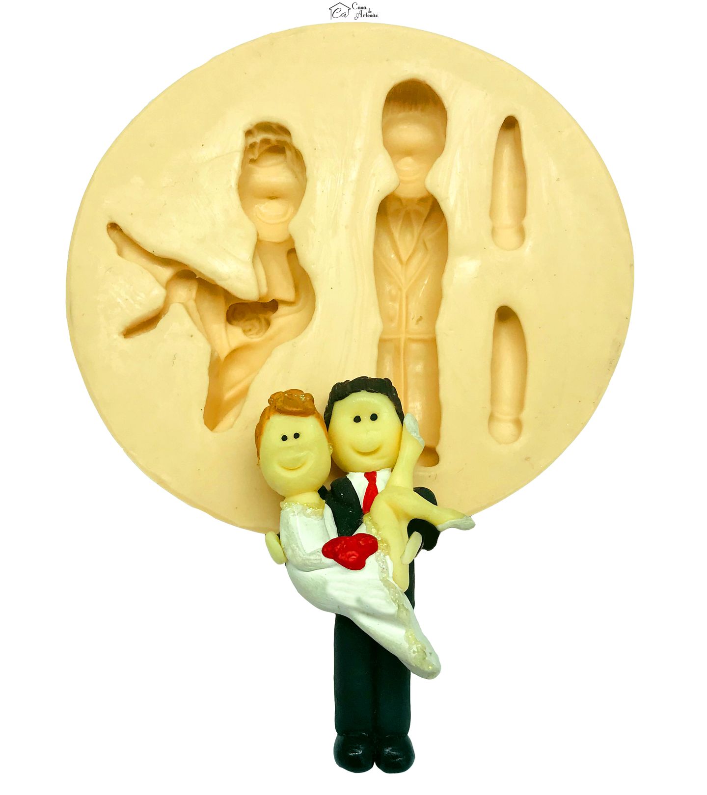 Molde de silicone - Casal de Noivos - no Colo