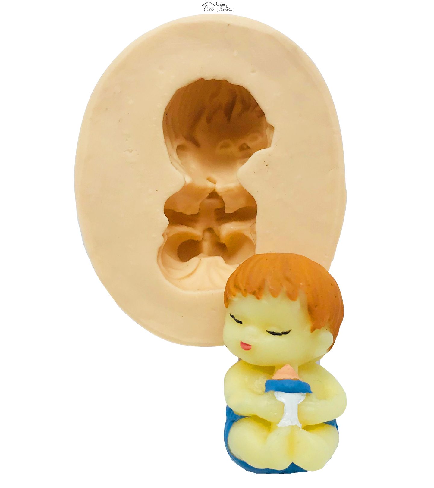 Molde de silicone - Bebe com Mamadeira Mini