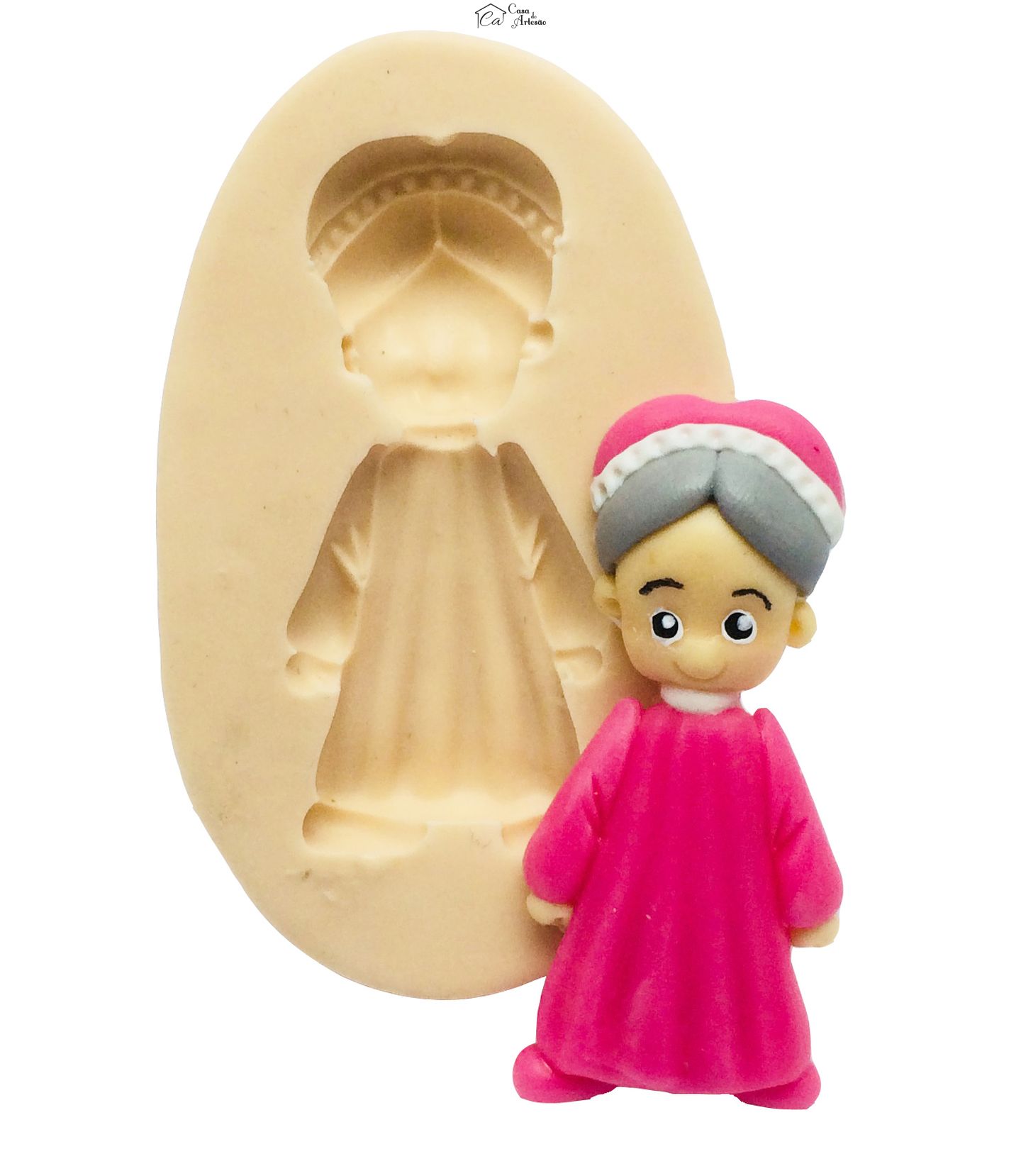 Molde de silicone - Chapeuzinho Vermelho - Vovó Md. - P07