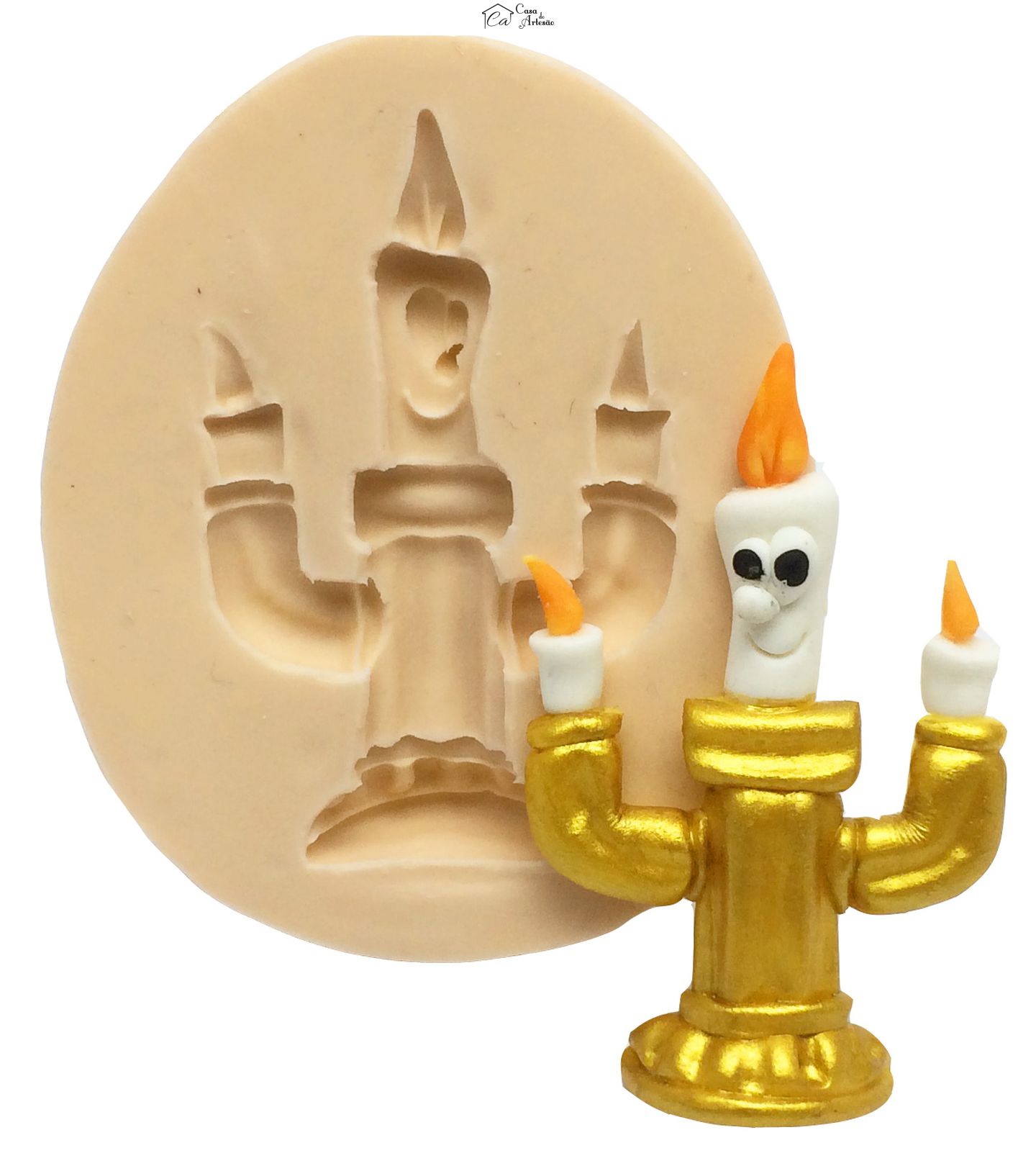Molde de silicone - A Bela e A Fera - Candelabro Grande - P208
