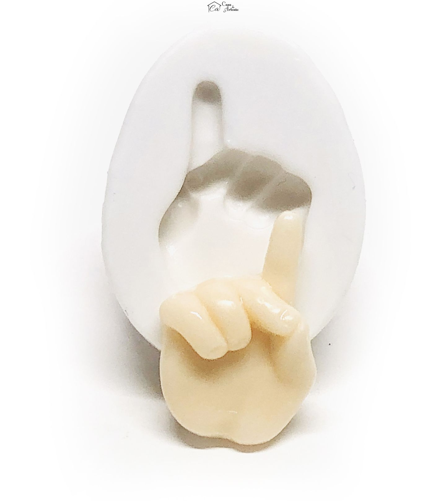 Molde de silicone - Alfabeto Libras - D - Pequeno - P1098