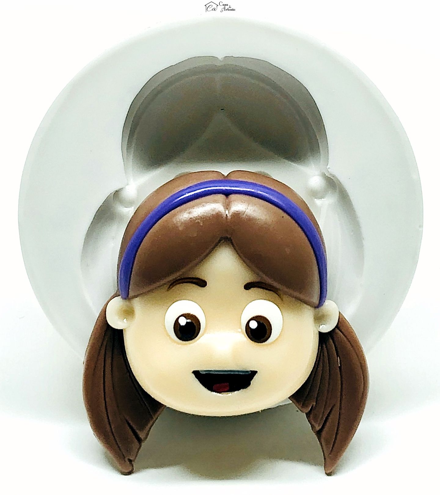 Molde de silicone - Os Aventureiros - Rosto Aventureira Roxa- Grande - P1020