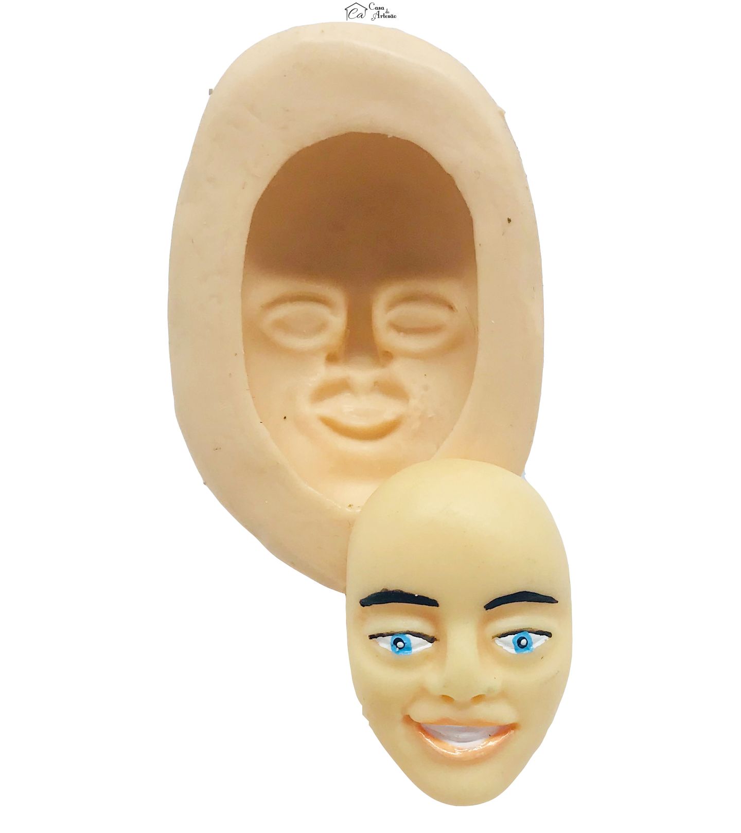 Molde de silicone - Rosto Humanizado Masculino - Mod. 01 - P133 / P471