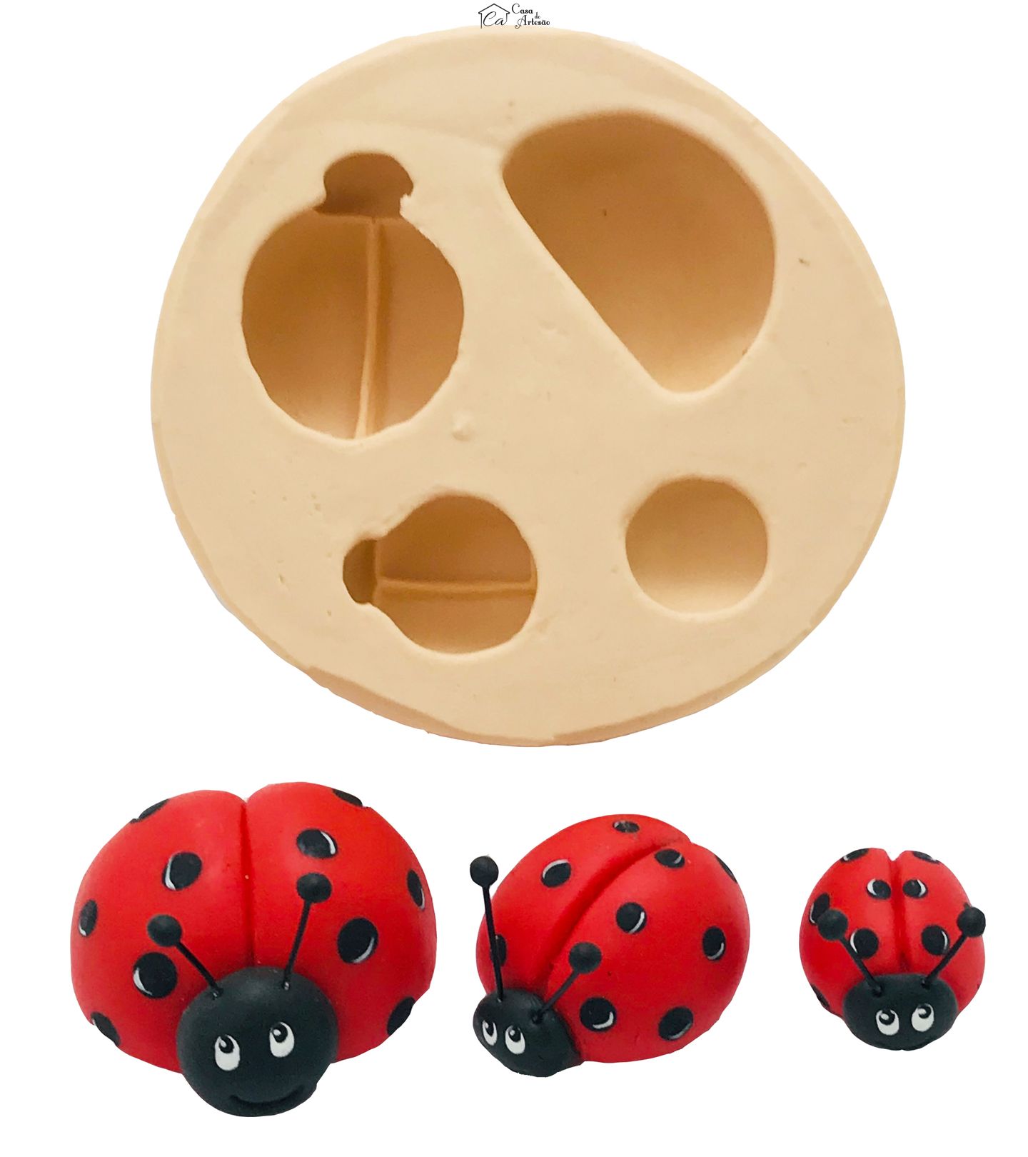 Molde de silicone - Joaninhas 3 Tamanhos