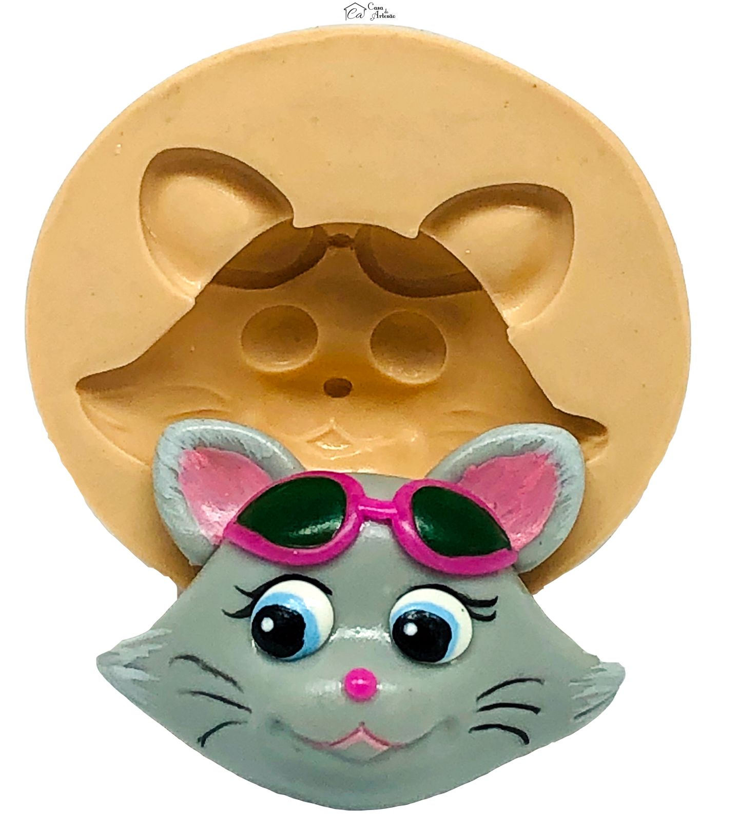 Molde de silicone - 44 Gatos - Rosto Milady - Grande - P807