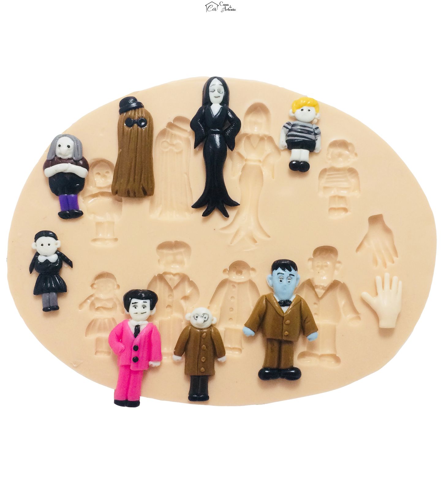 Molde de silicone - Familia Addams - Completa - Pequeno - P405