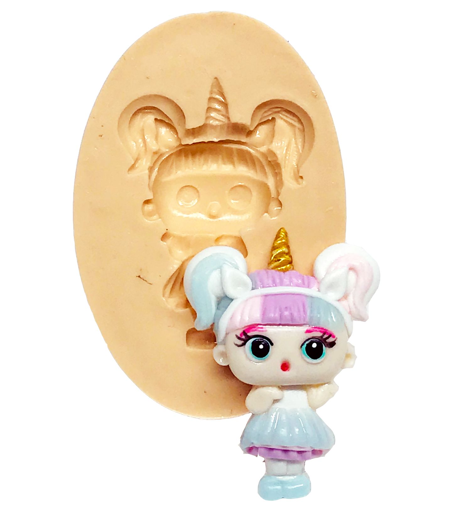Molde de silicone - Boneca Lol - Unicornio - Pequena - P601