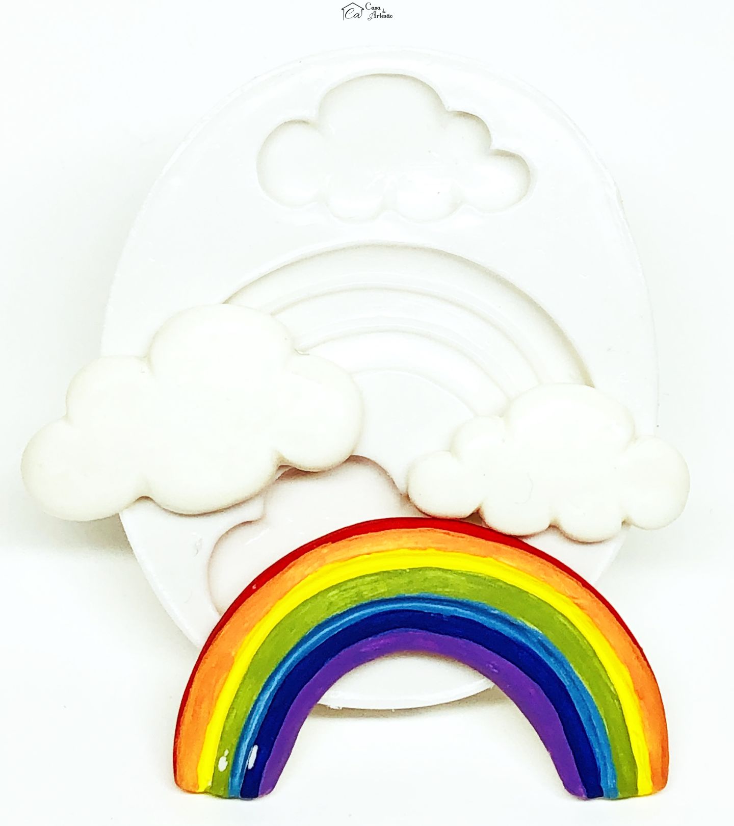 Molde de silicone - Arco Iris com Nuvem - P715