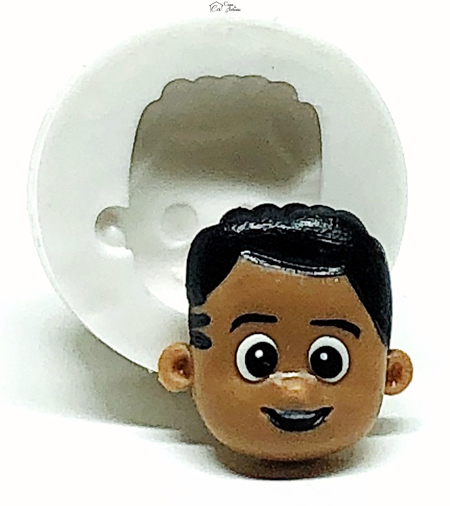 Molde de silicone - Os Aventureiros - Rosto Aventureiro Amarelo - Pequeno - P966