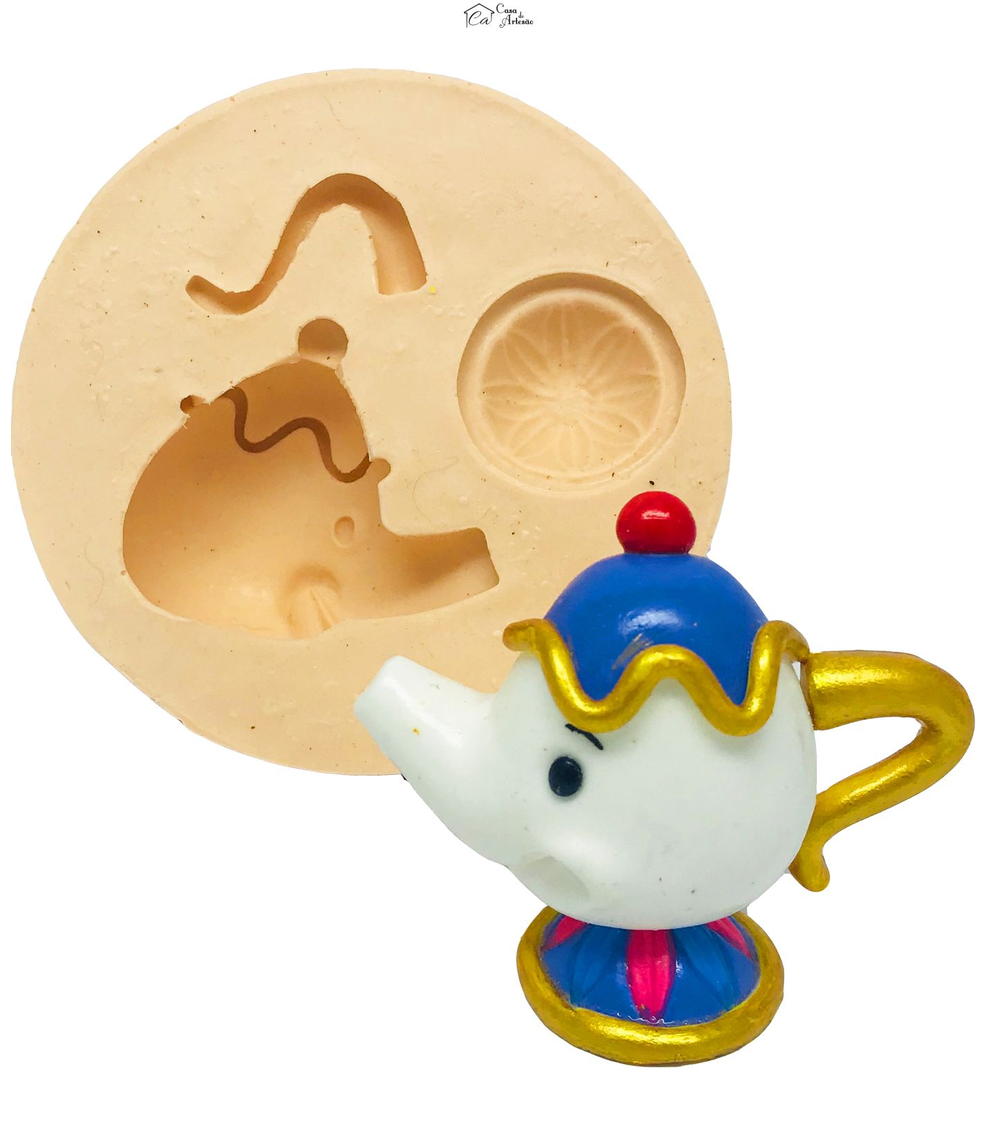 Molde de silicone - A Bela e a Fera - Bule - Extra Grande - Mod. 3 - P467