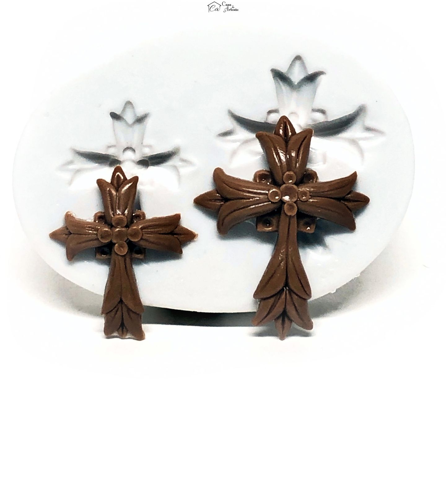 Molde de silicone - Cruz Enfeitada - 02 Tamanhos - P312