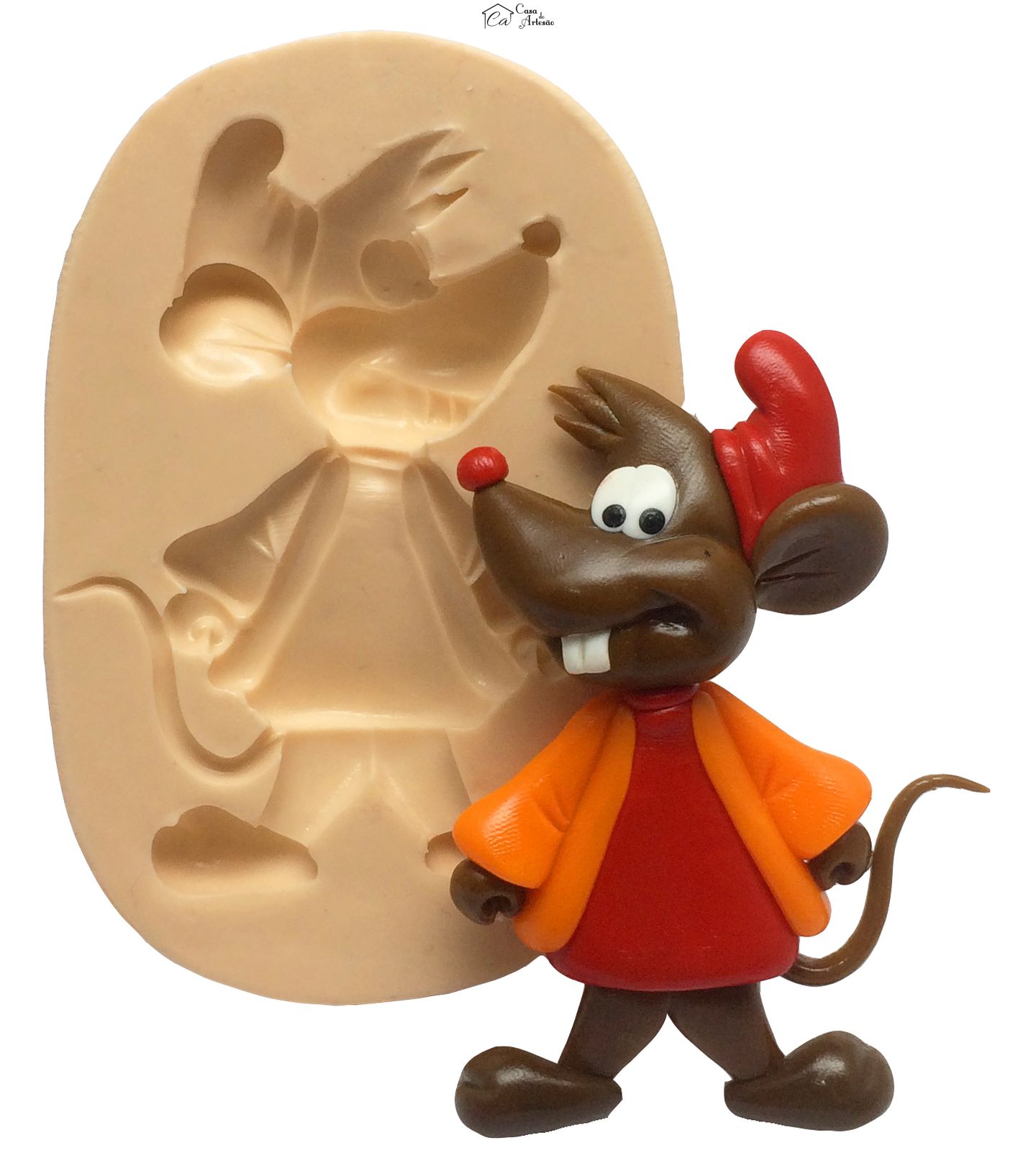 Molde de silicone - Cinderela - Rato Jaq Grande - P285