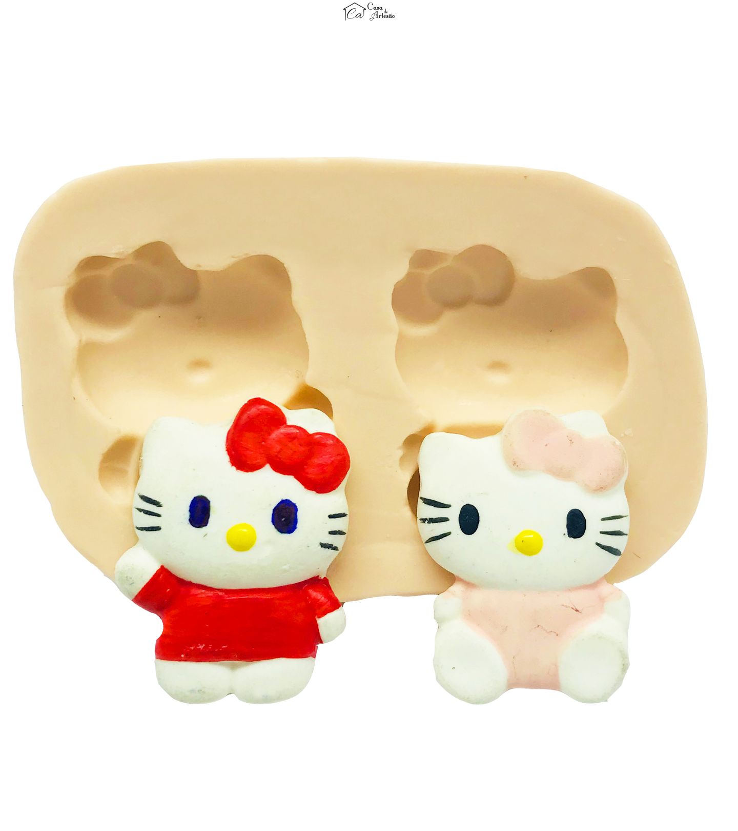 Molde de silicone - Hello Kitty Dupla - Media - P54
