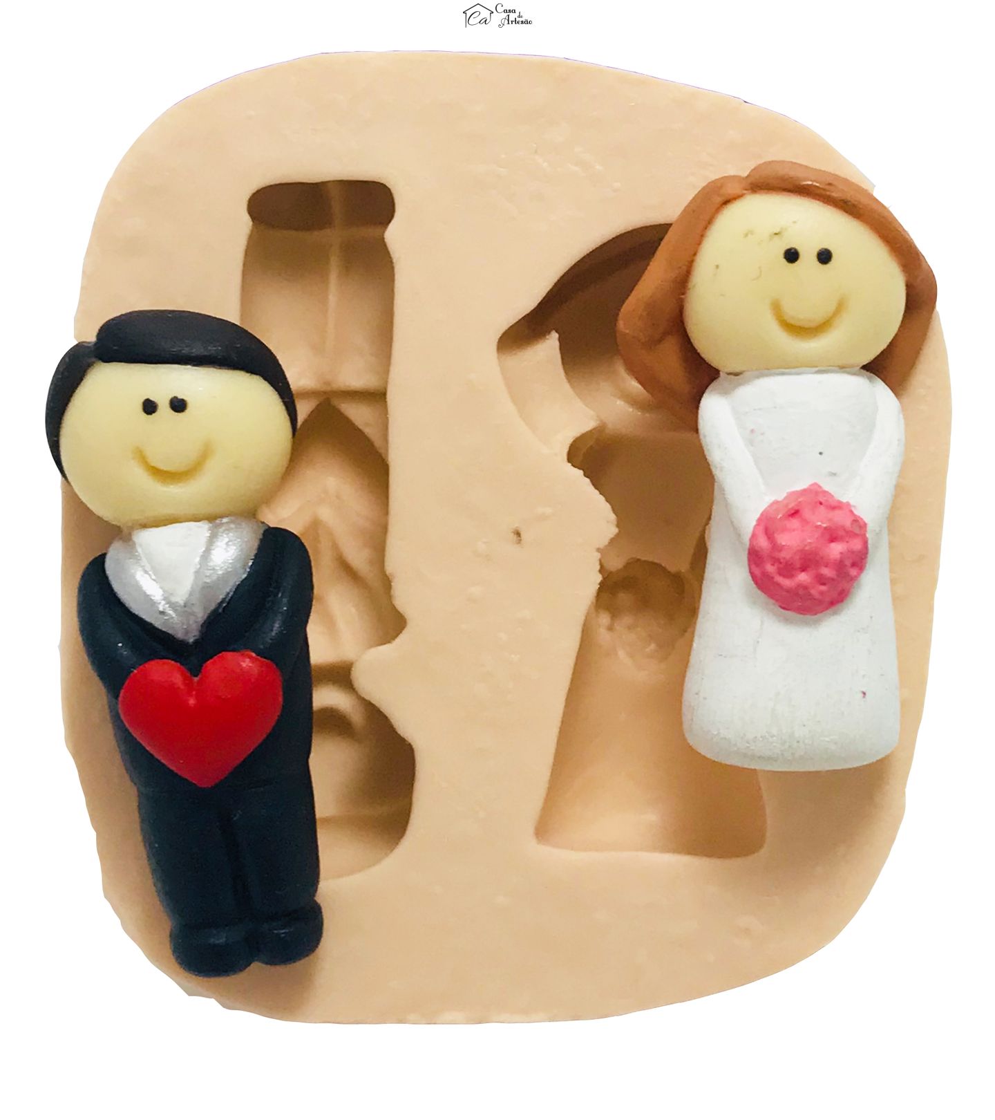 Molde de silicone - Casal de Noivos em Pé -Lado A Lado II - P65