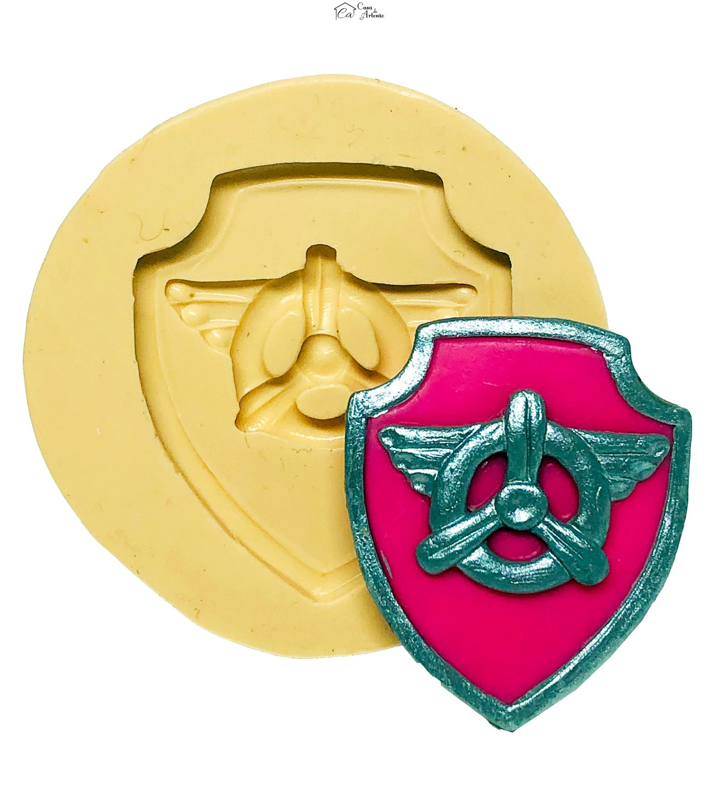 Molde de silicone - Patrulha Canina -  Skye - Escudo Medio