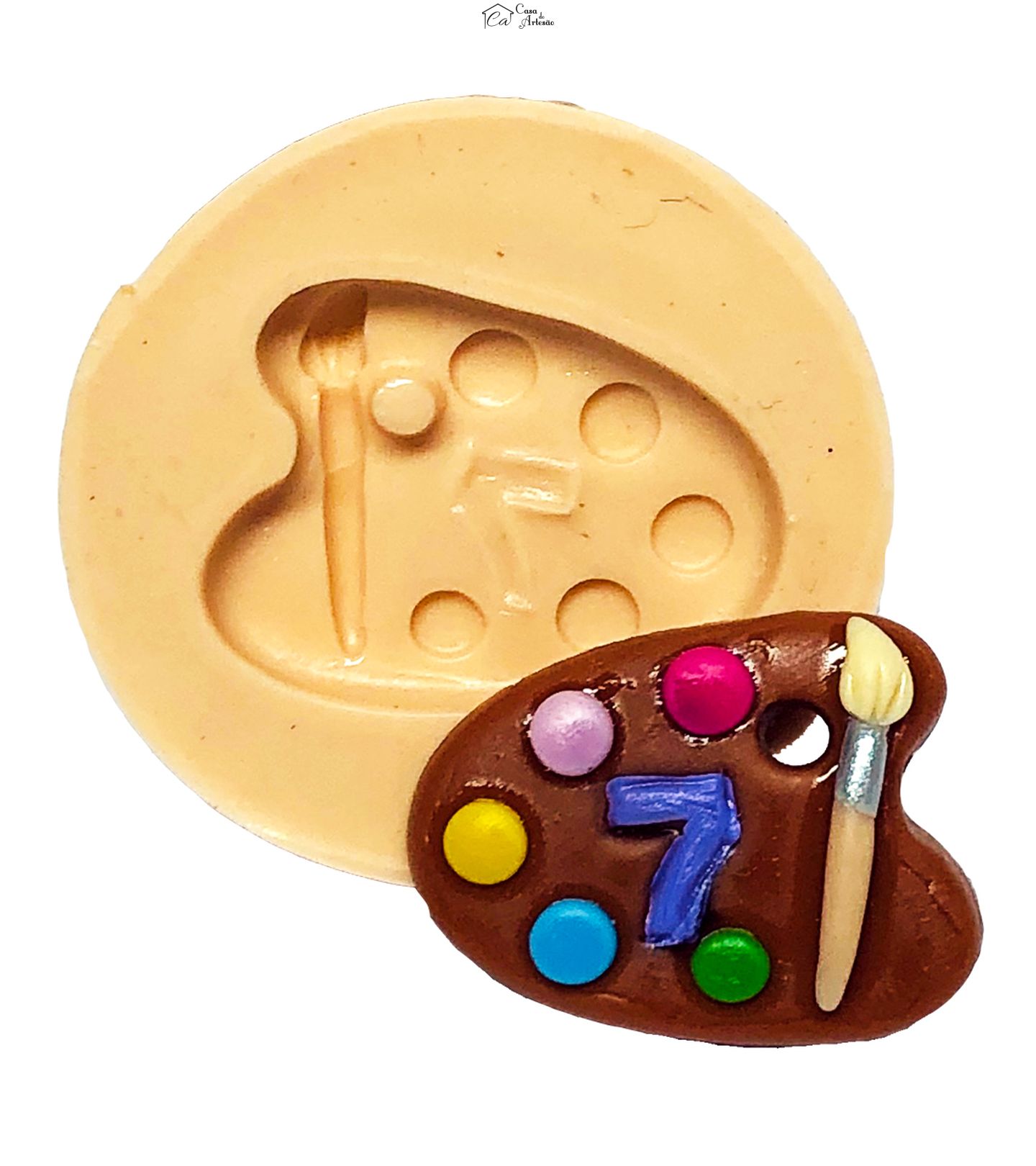 Molde de silicone - Pintando o 7 - Aquarela - Pequena - P707