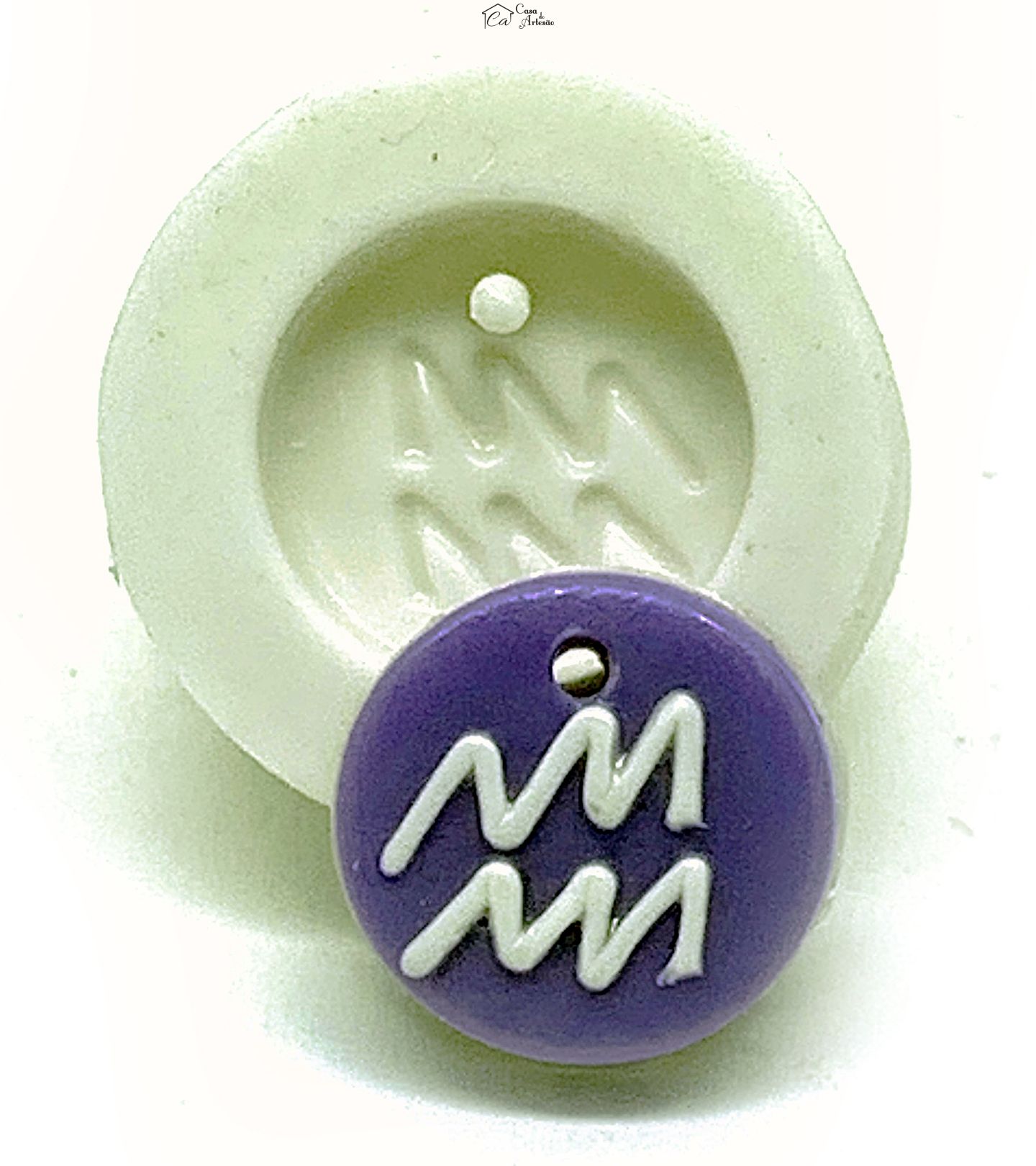 Molde de silicone - Horoscopo - Pingente - Aquario - Pequeno - P1146