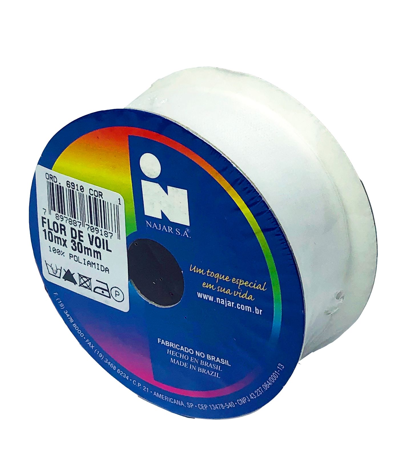 Fita Flor Voil  - 10 m X 35 mm - Branca