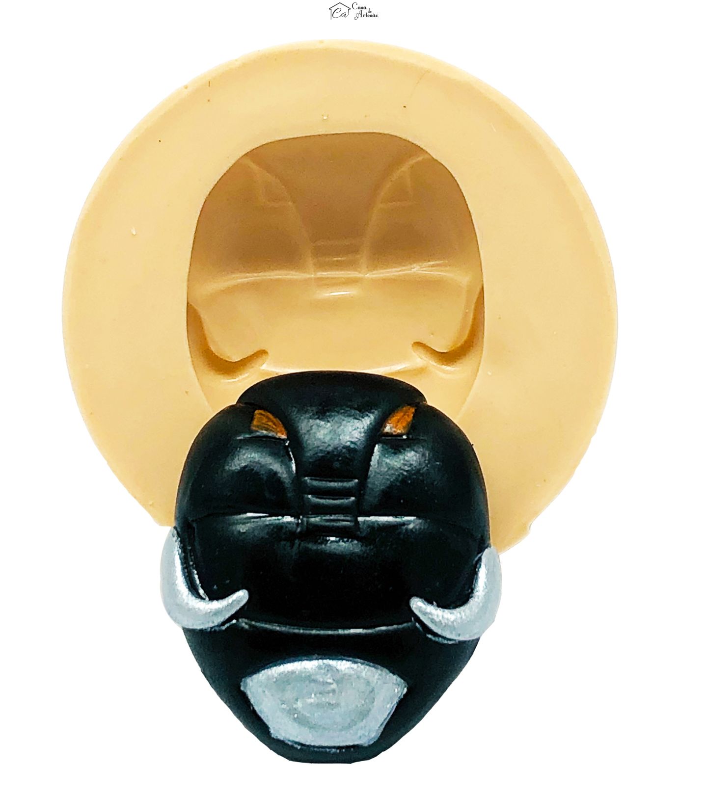 Molde de silicone - Power Ranger - Rosto Preto - Medio - P795
