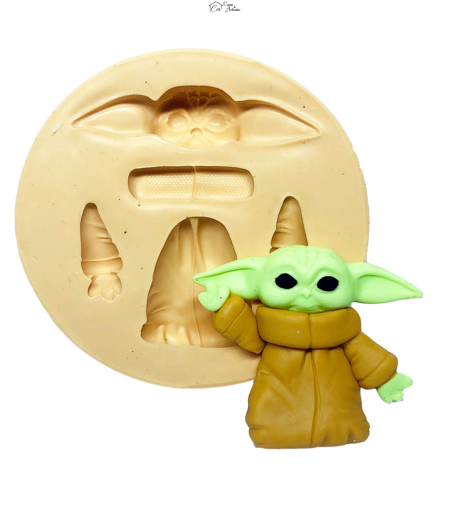 Molde de silicone - Guerra nas Estrelas - Mestre Yoda Baby - Medio - P736