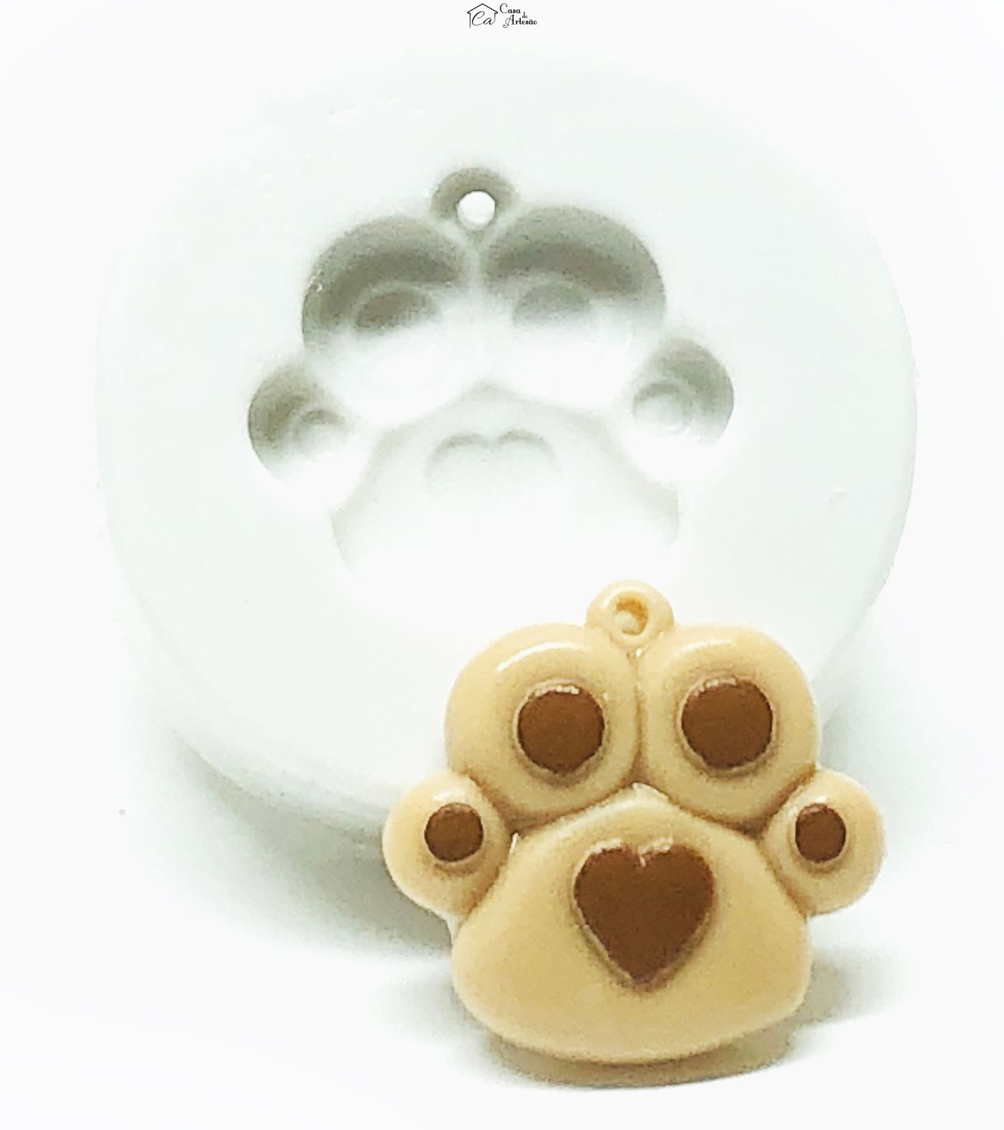 Molde de silicone - Pingente - Pata Cachorro - Media - P1046