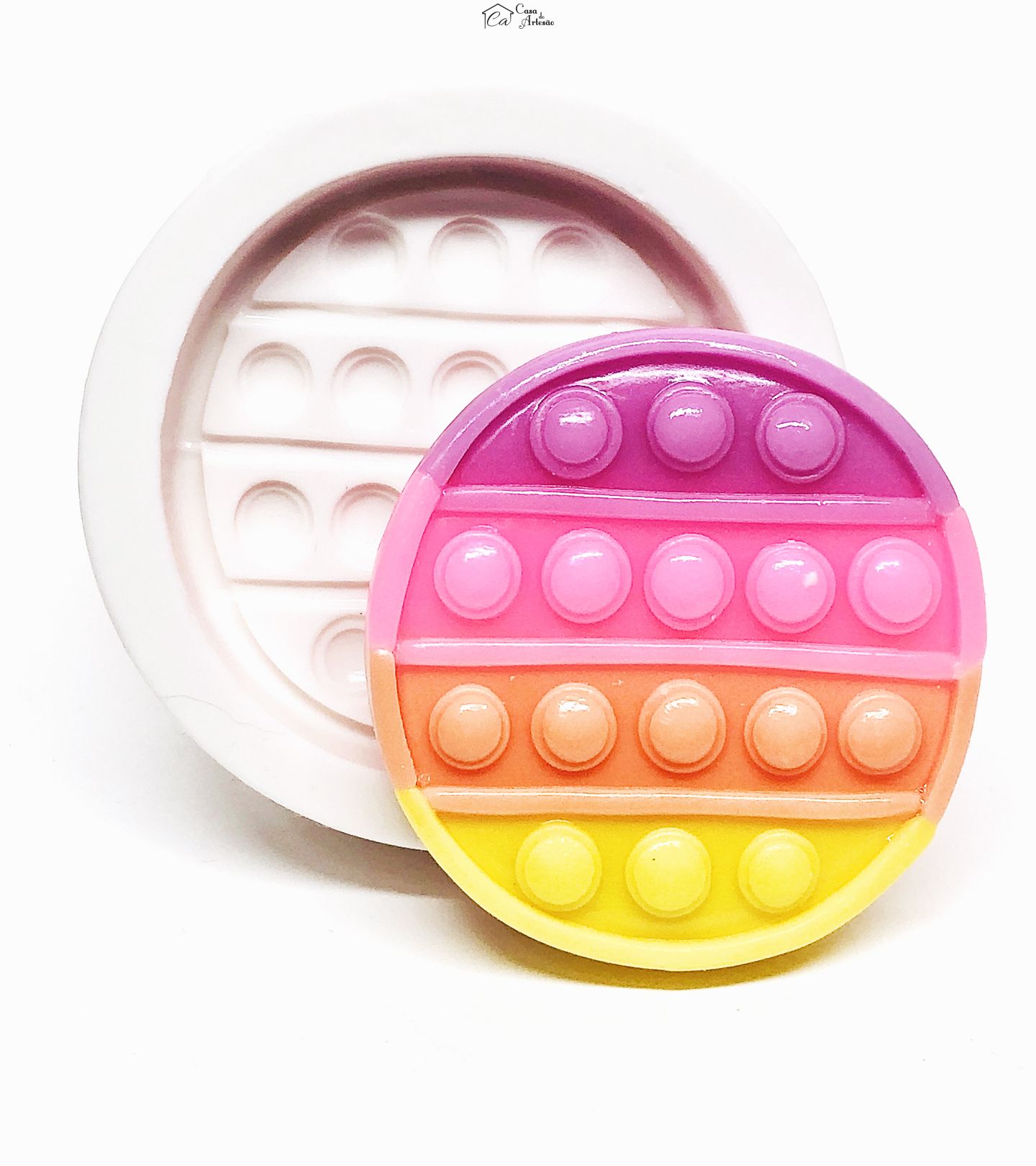 Molde de silicone - Fidget - Redondo - Grande - P1084