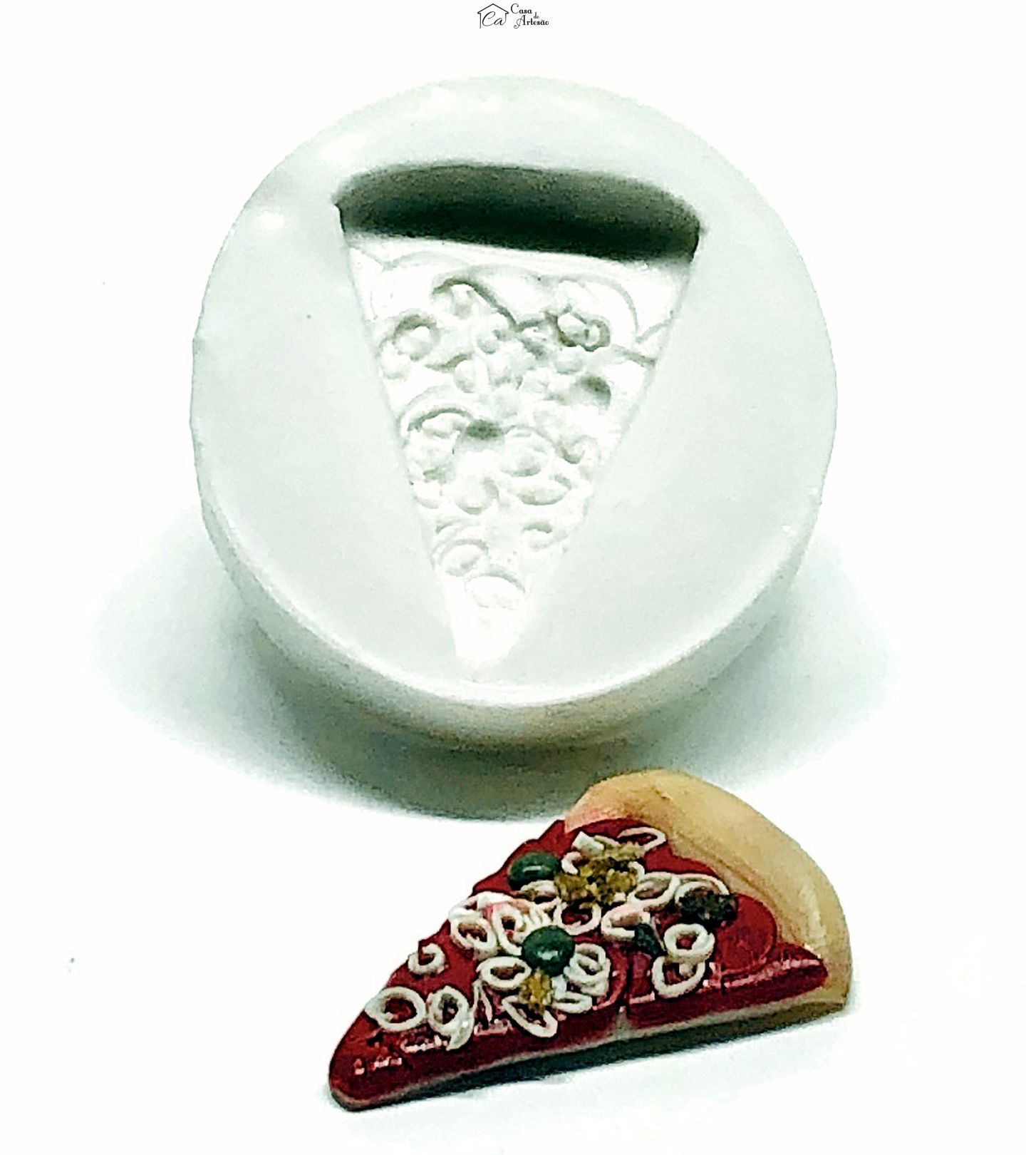 Molde de silicone - Pizza - Calabresa - Pedaço - Pequeno - P972