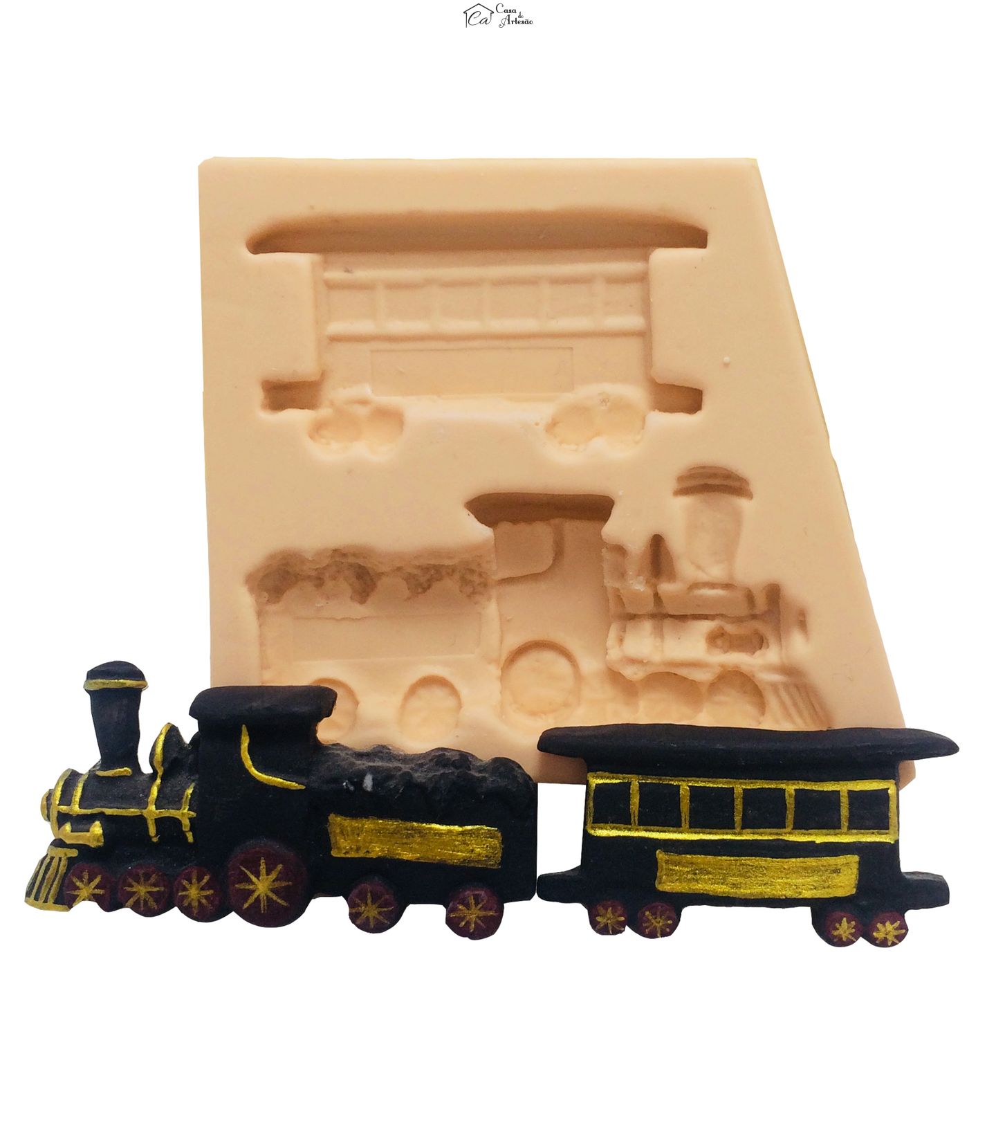 Molde de silicone - Trem com Vagao - P78