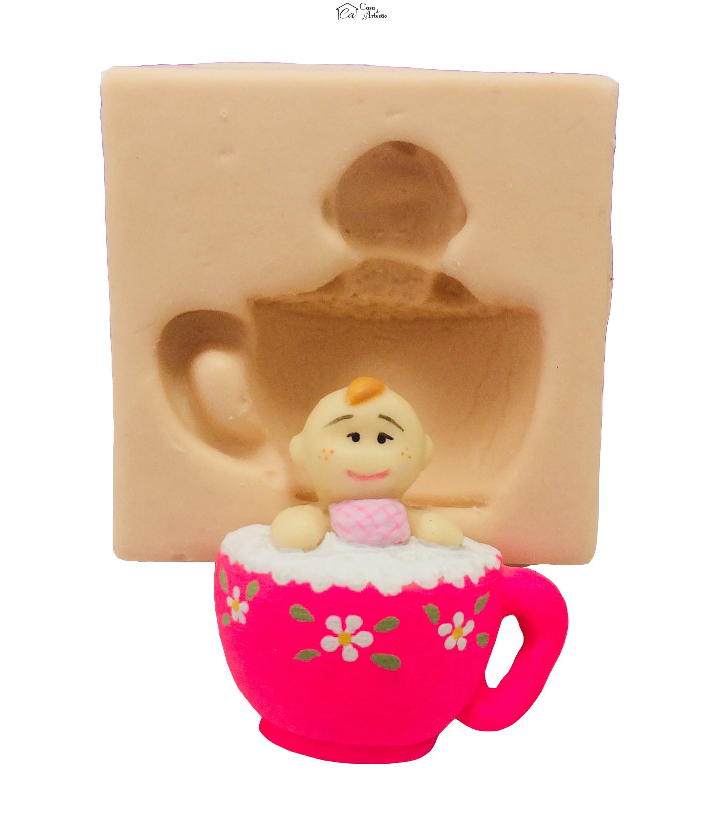 Molde de silicone - Menina Na Xicara - P113