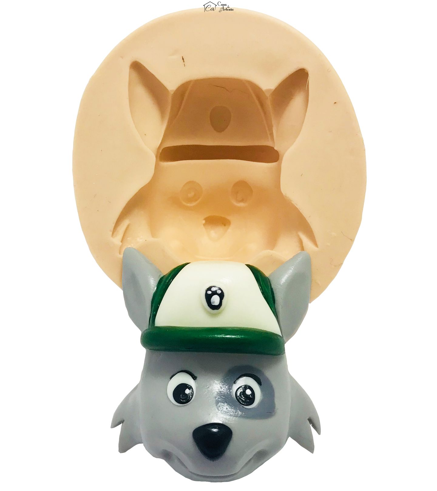 Molde de silicone - Patrulha Canina - Rosto Rocky - Grande - P437