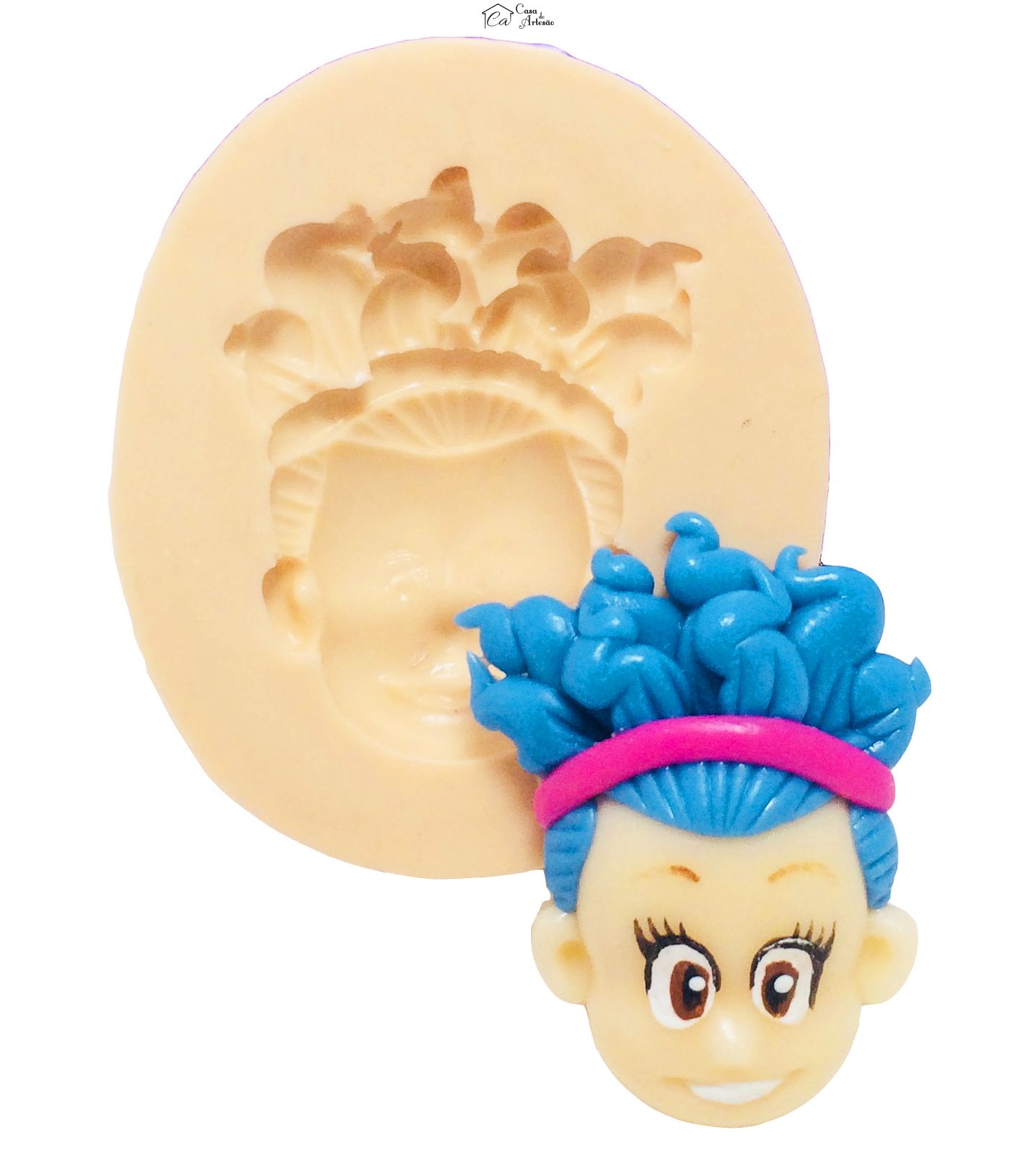 Molde de silicone - Luna Petunia - Rosto Luna - Pequena - P406