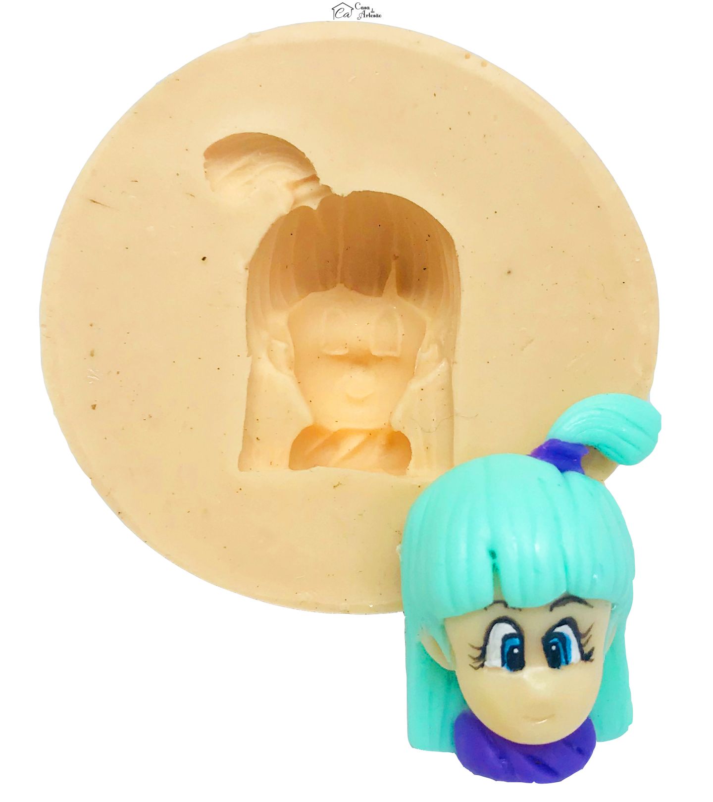 Molde de silicone - Dragon Ball - Rosto Bulma - Pequeno - P468